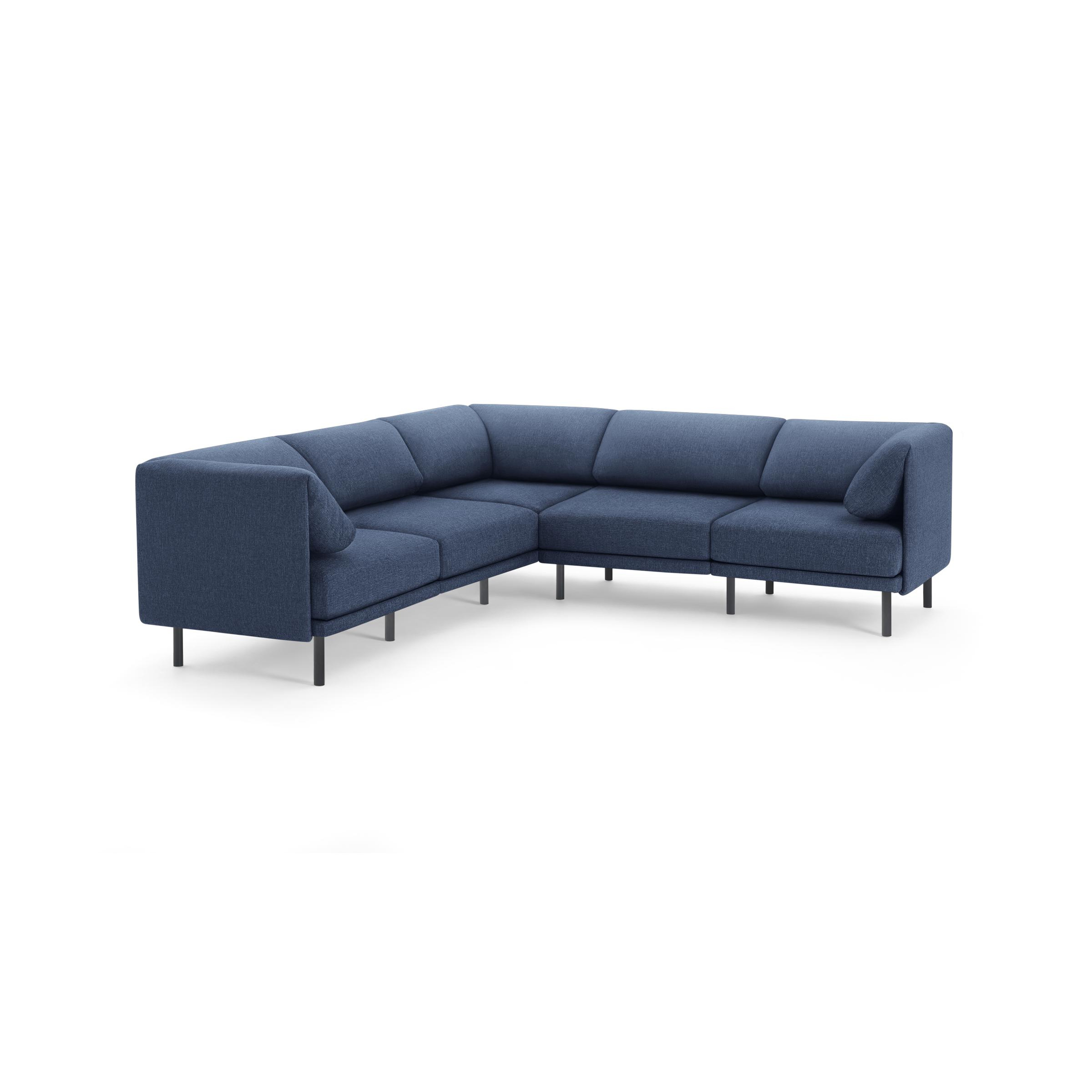 The Range 5-Piece Sectional in Navy Blue - Burrow