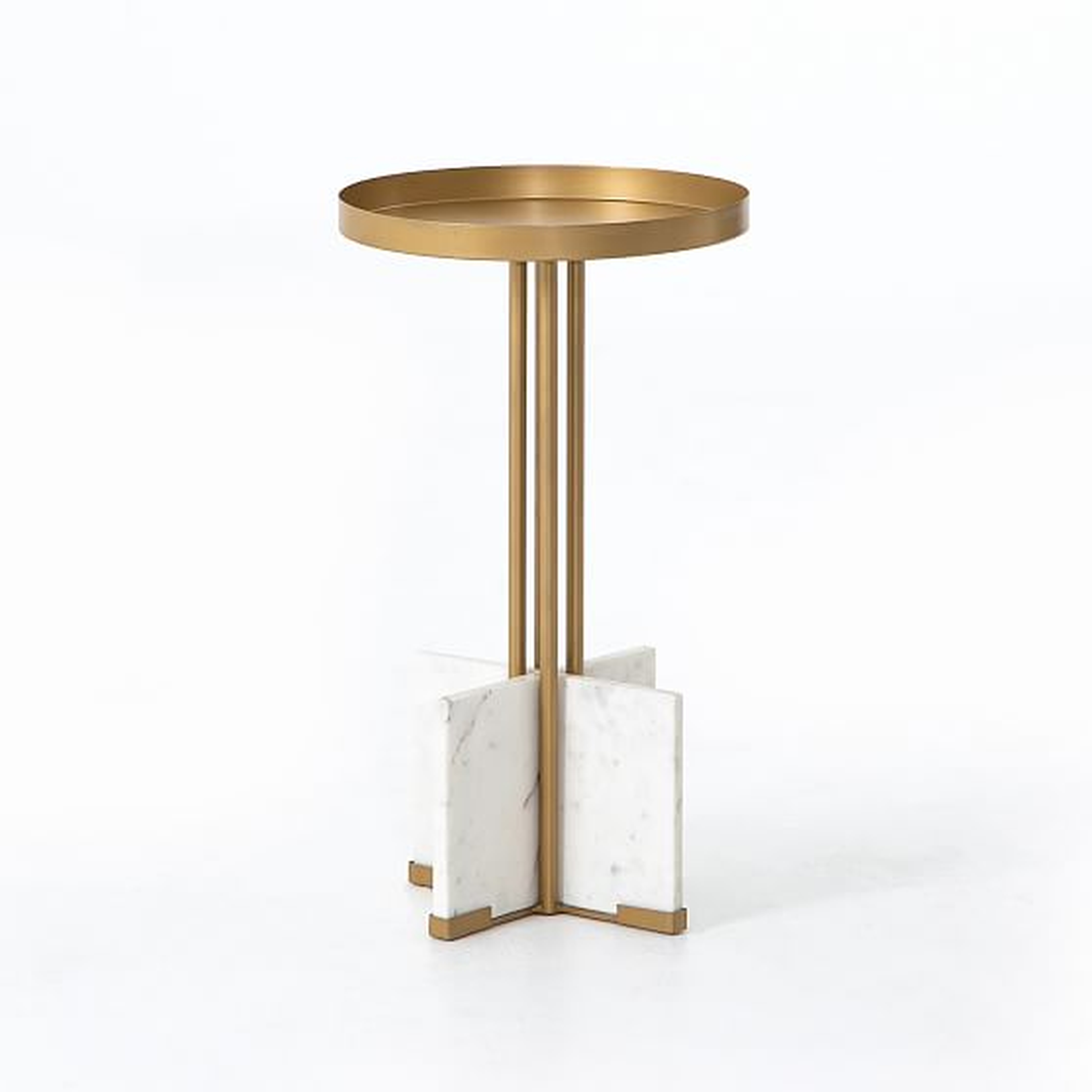 Nyla End Table, Rustic Brass - West Elm