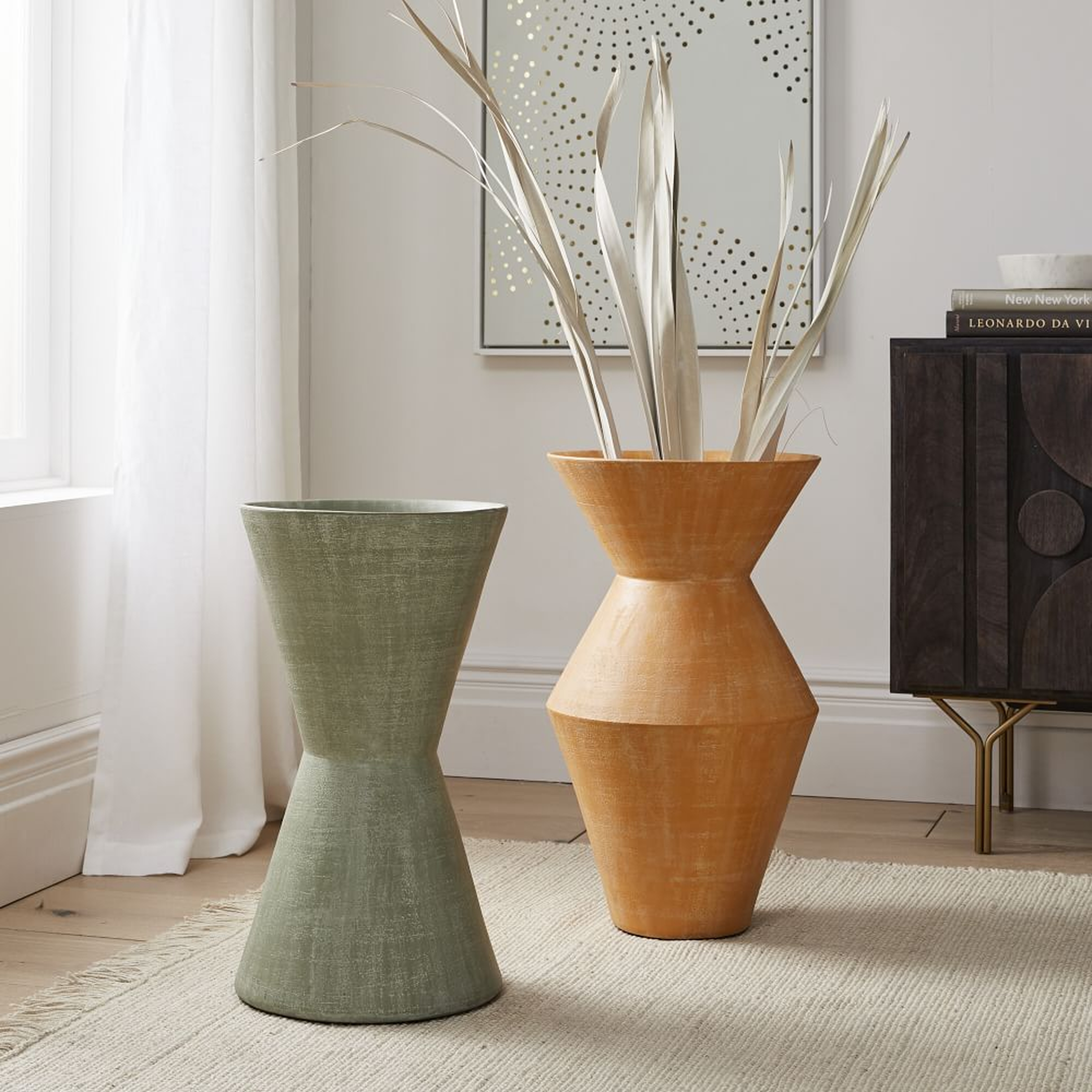 Thom Textured Floor Vase, Multi, Large and Extra Large, Set of 2 - West Elm