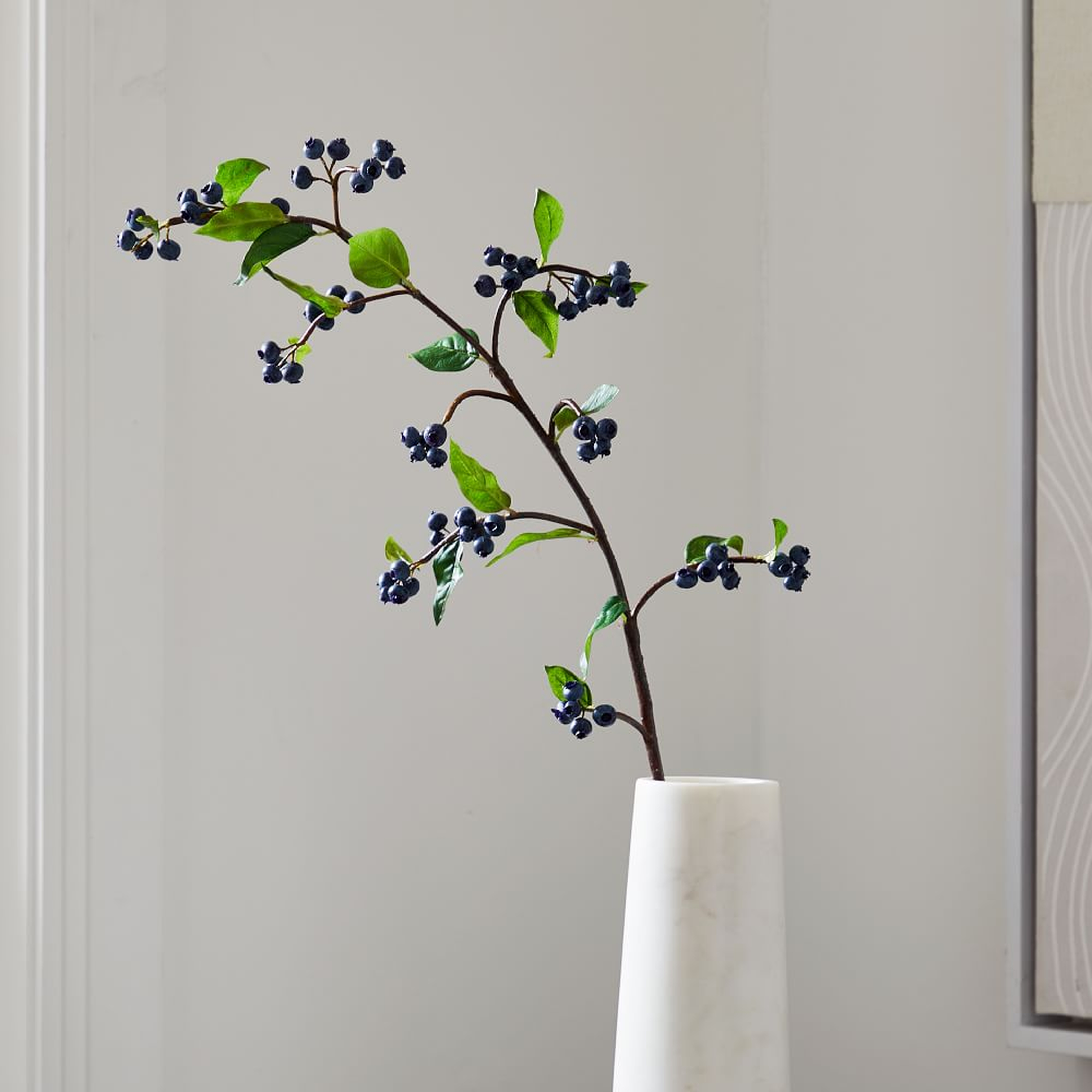 Faux Blueberry Branch, 36in - West Elm
