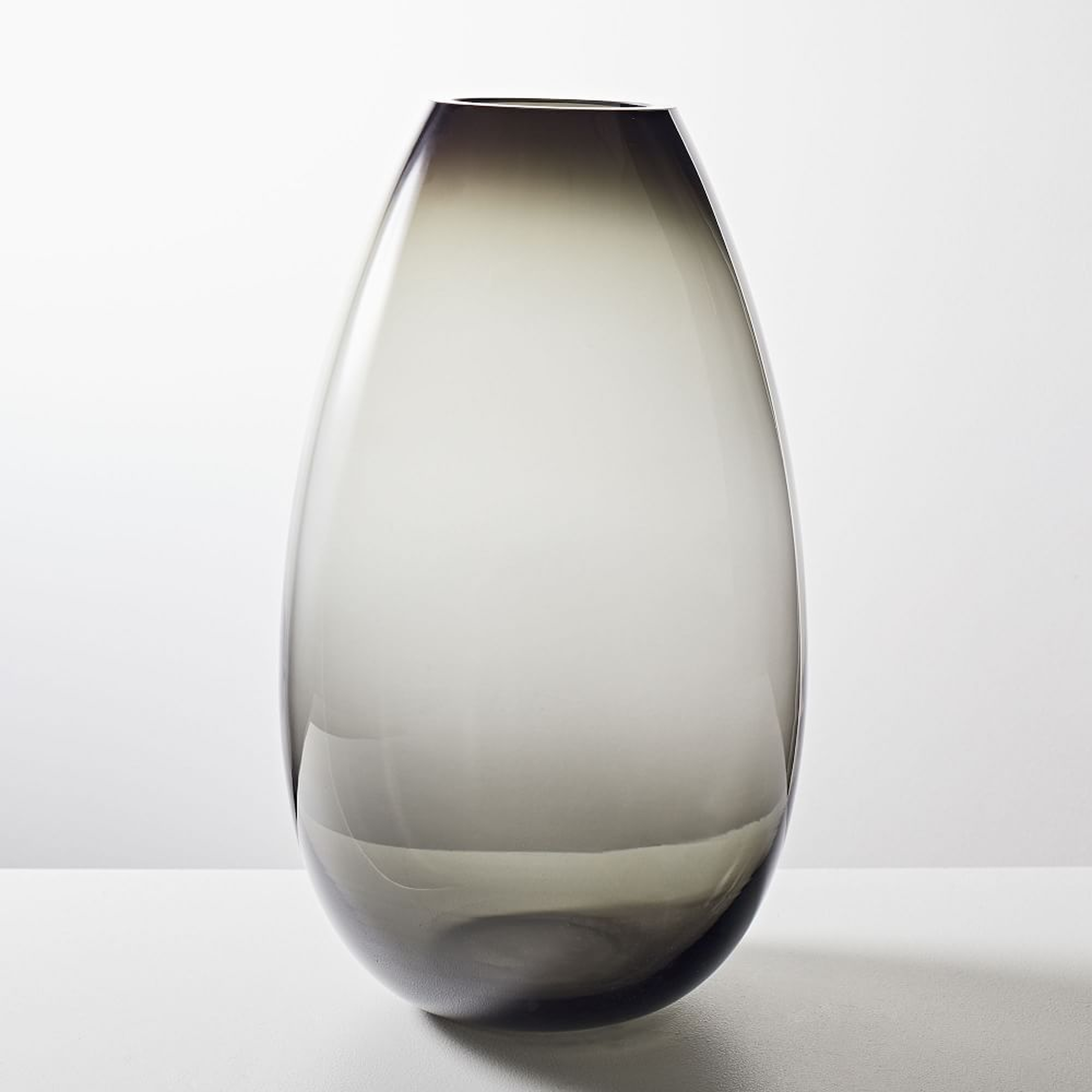 Foundations Glass Tapered Vase, Silver, 16" - West Elm