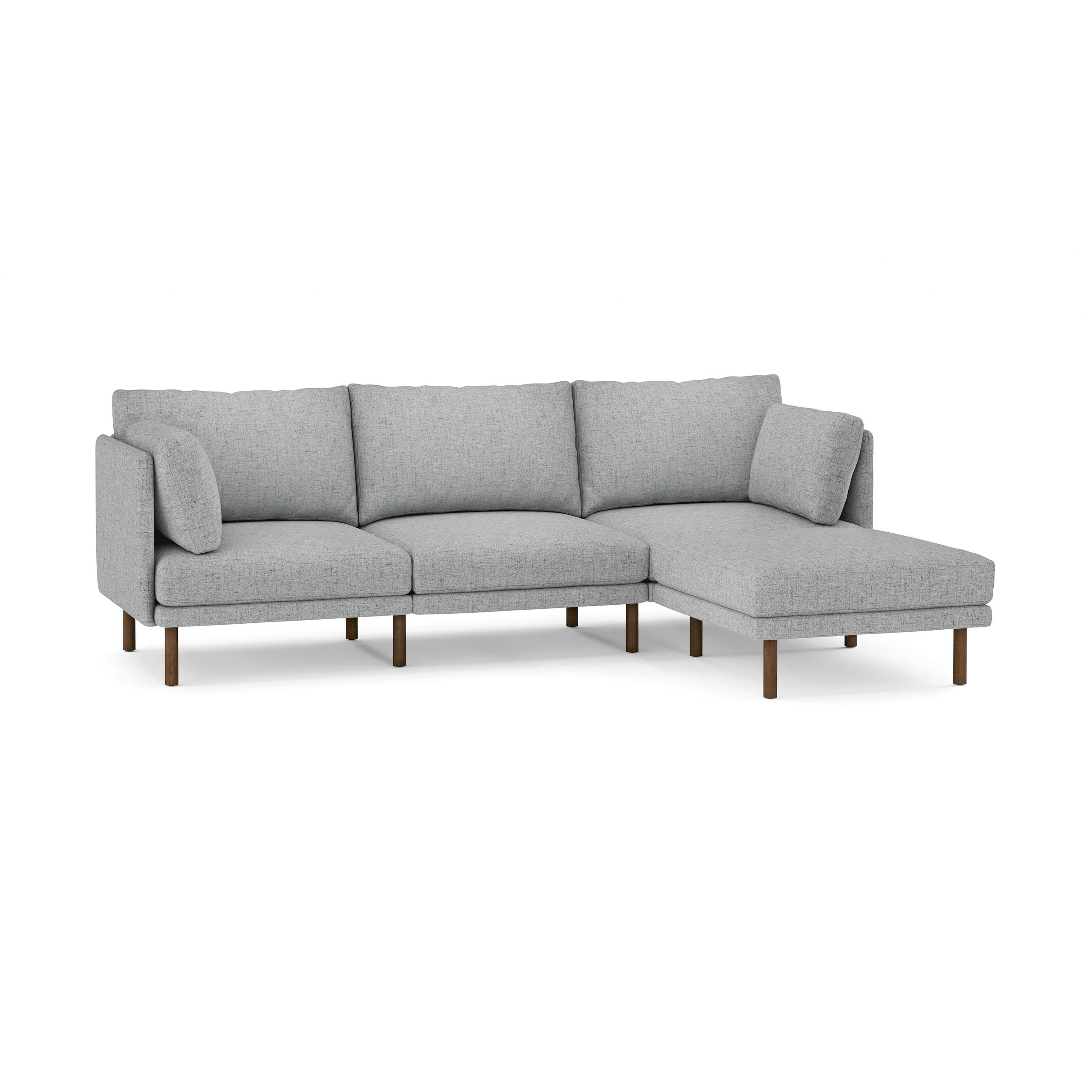 The Field 4-Piece Sectional Lounger in Fog - Burrow