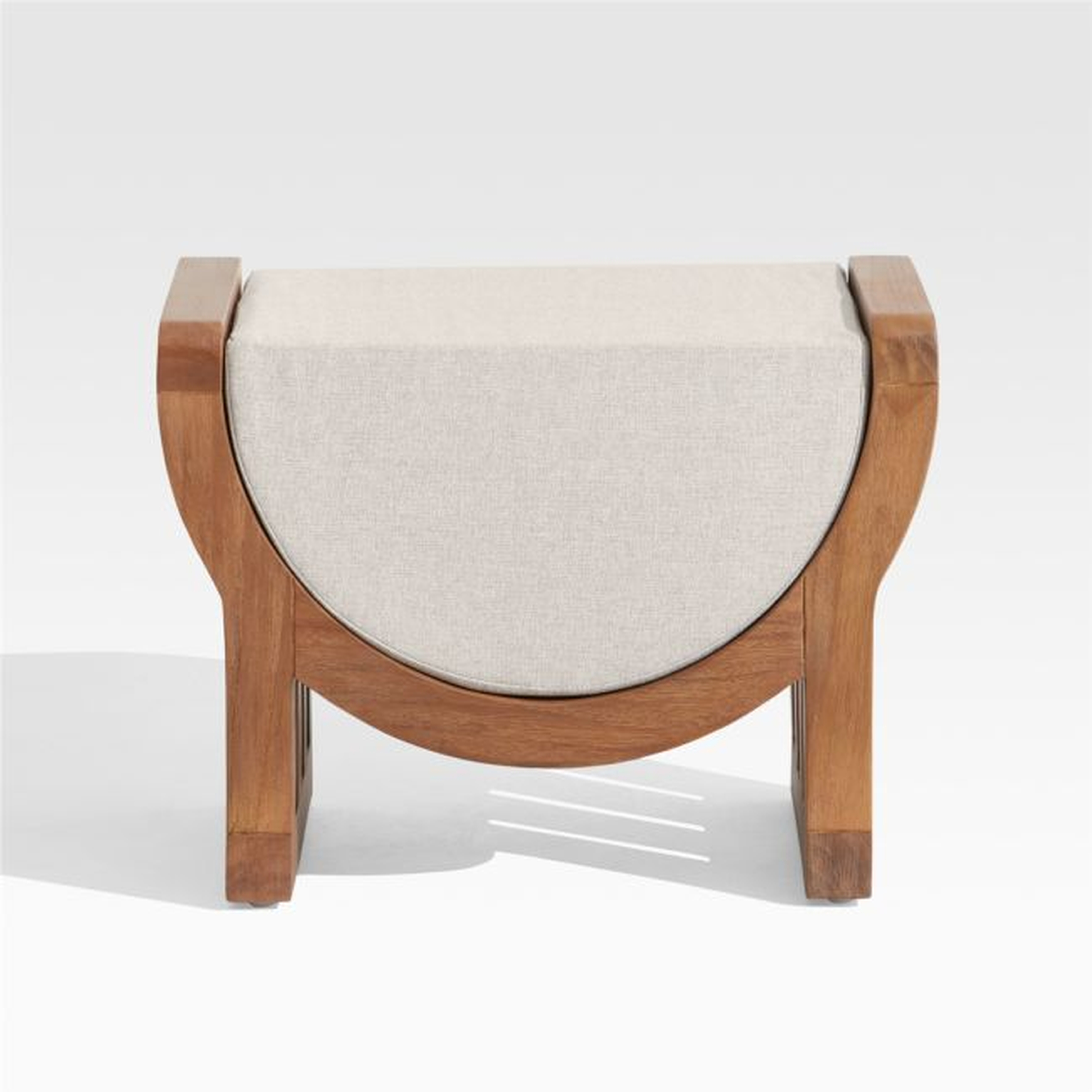 Chapala Outdoor Teak Ottoman with Cushion - Crate and Barrel