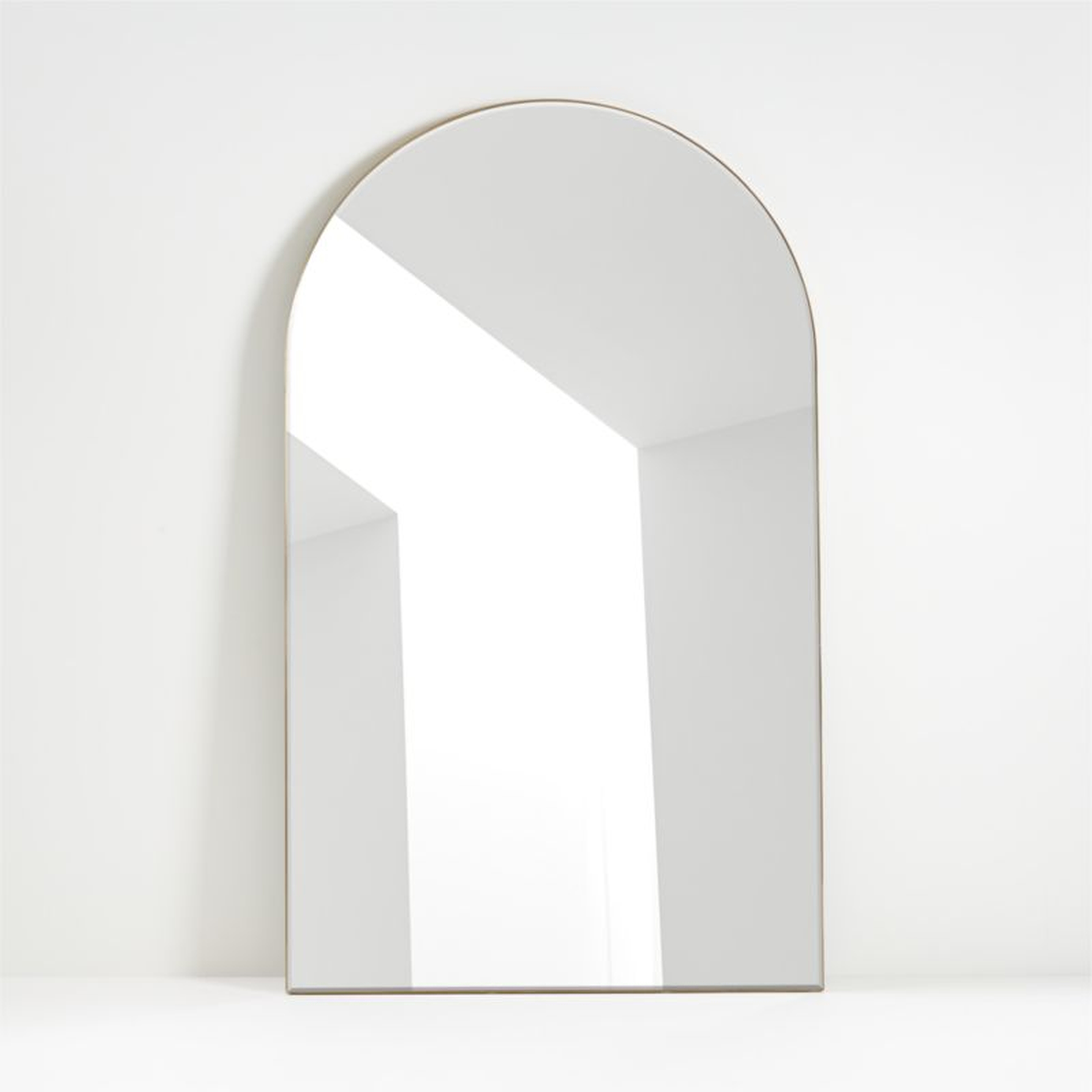 Edge Extra-Large Brass Arch Floor Mirror 48"x80" - Crate and Barrel