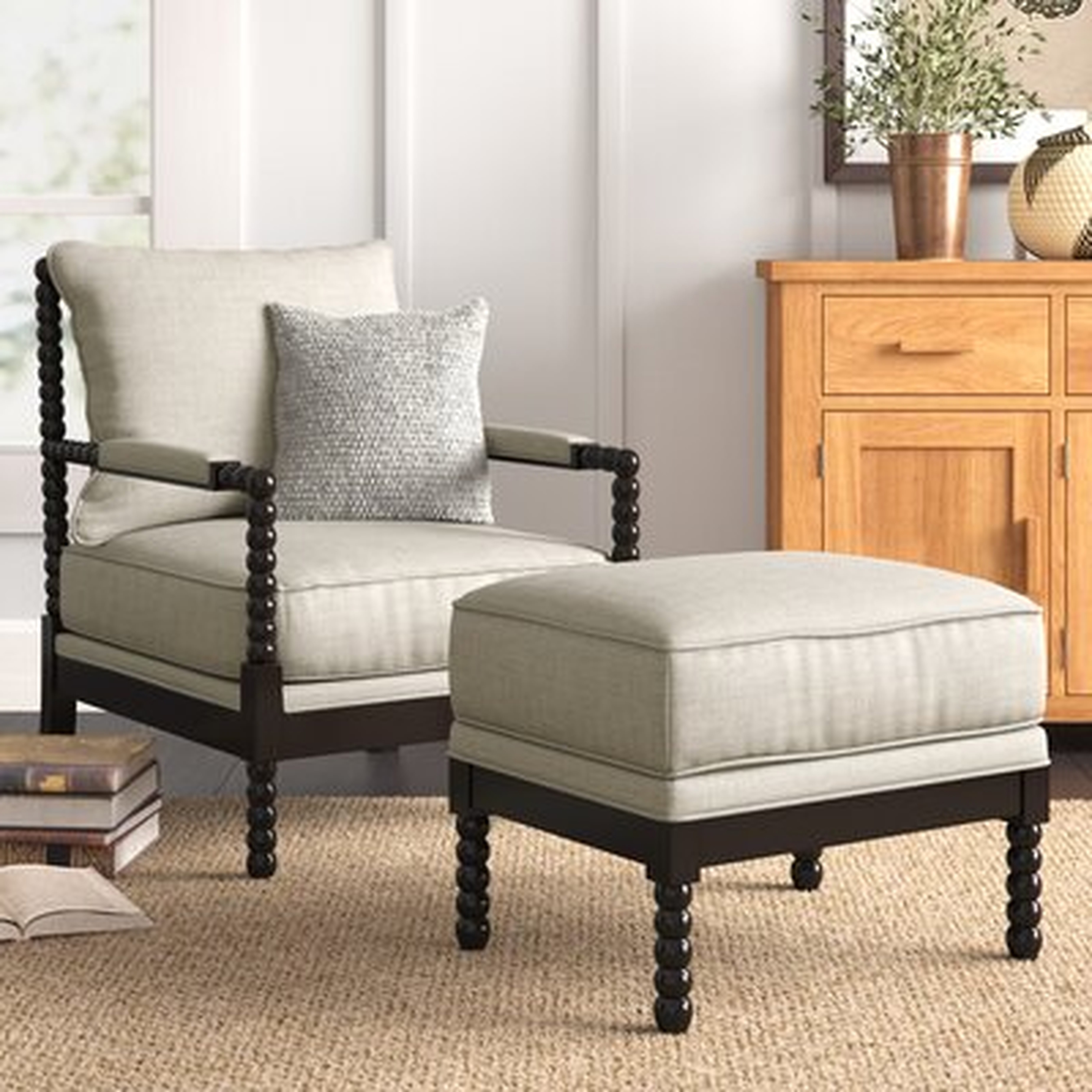 JeNae 29" Wide Polyester Armchair and Ottoman - Wayfair