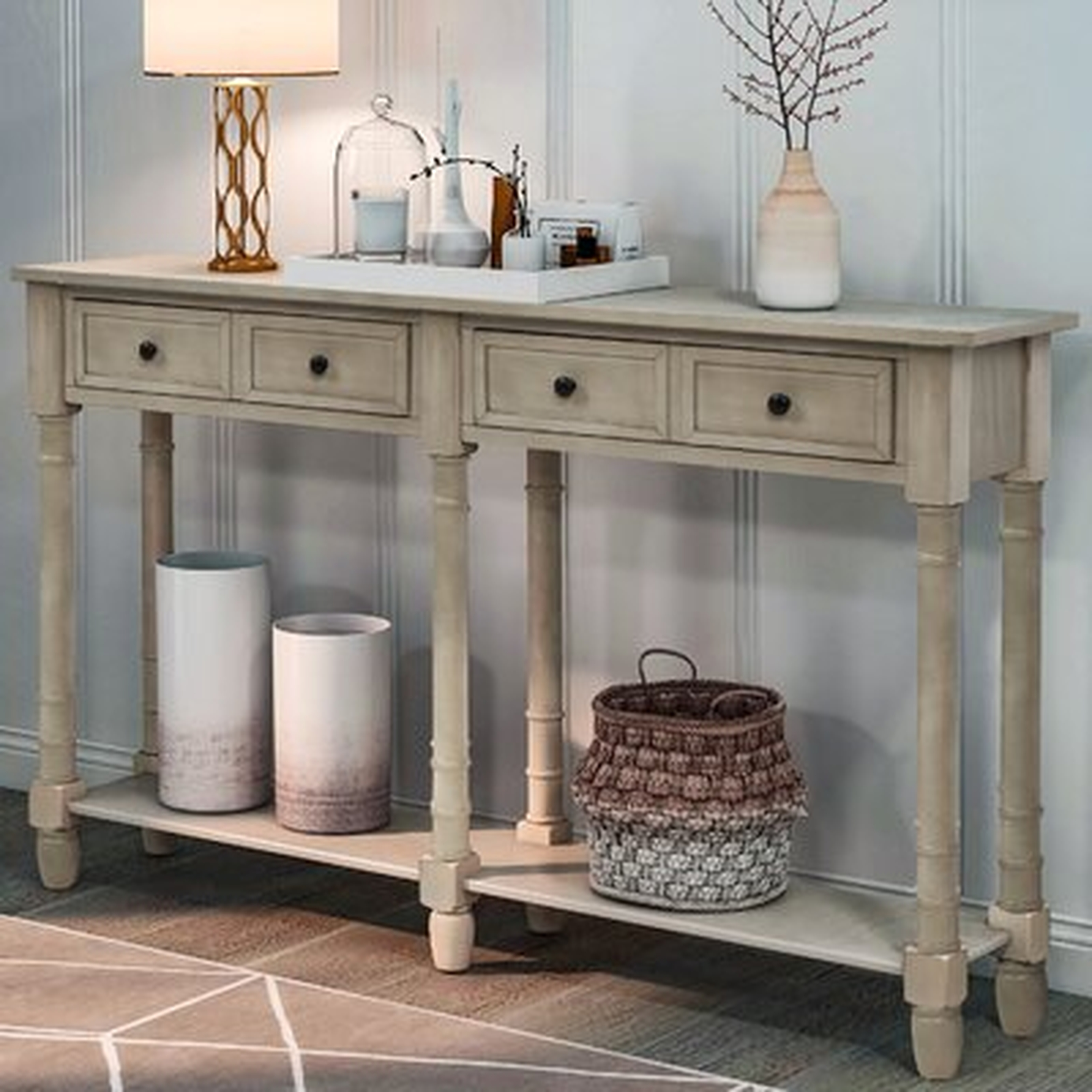 Console Table Sofa Table Easy Assembly With Two Storage Drawers And Bottom Shelf For Living Room, Entryway - Wayfair