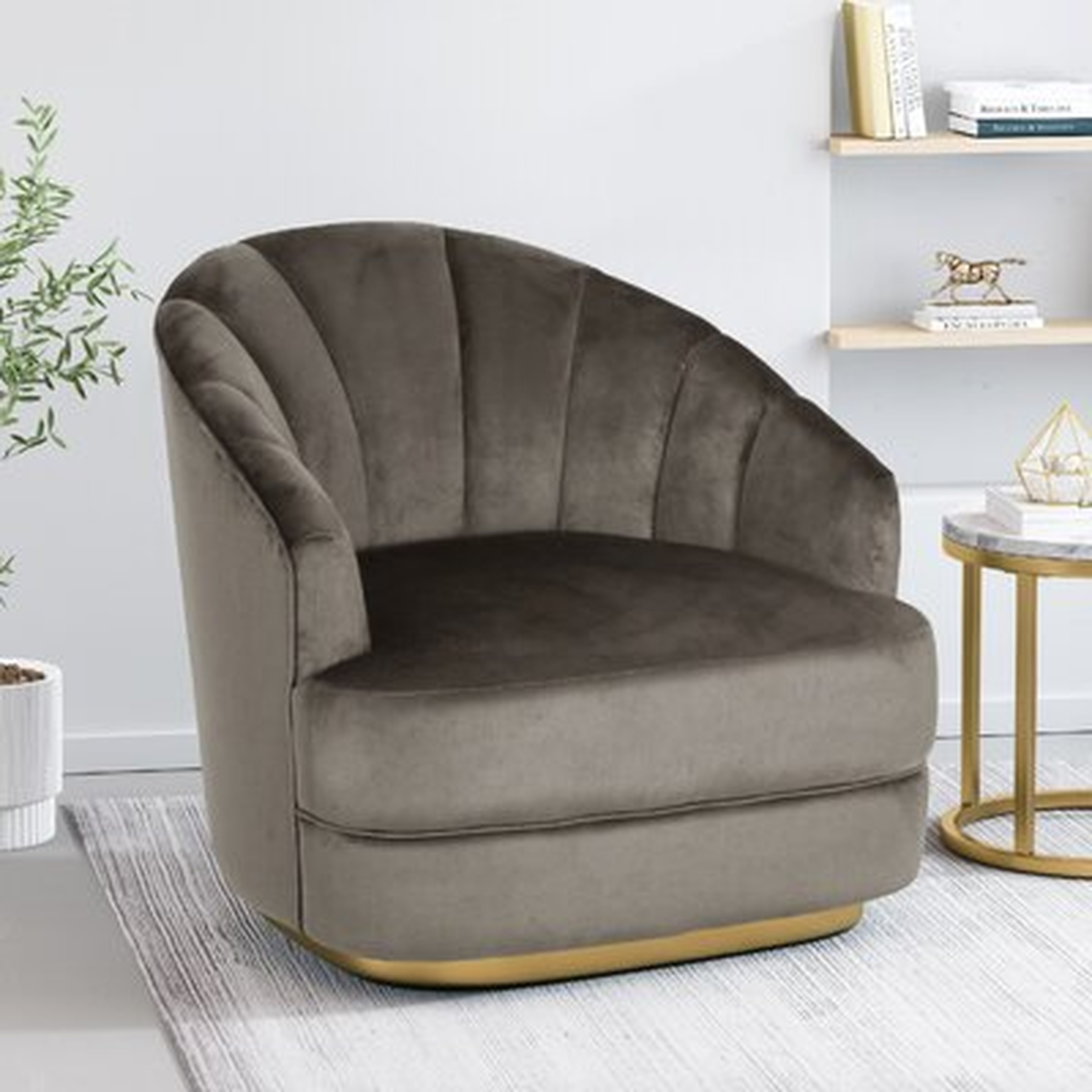 Laymon 31" Wide Velvet Swivel Club Chair - Wayfair