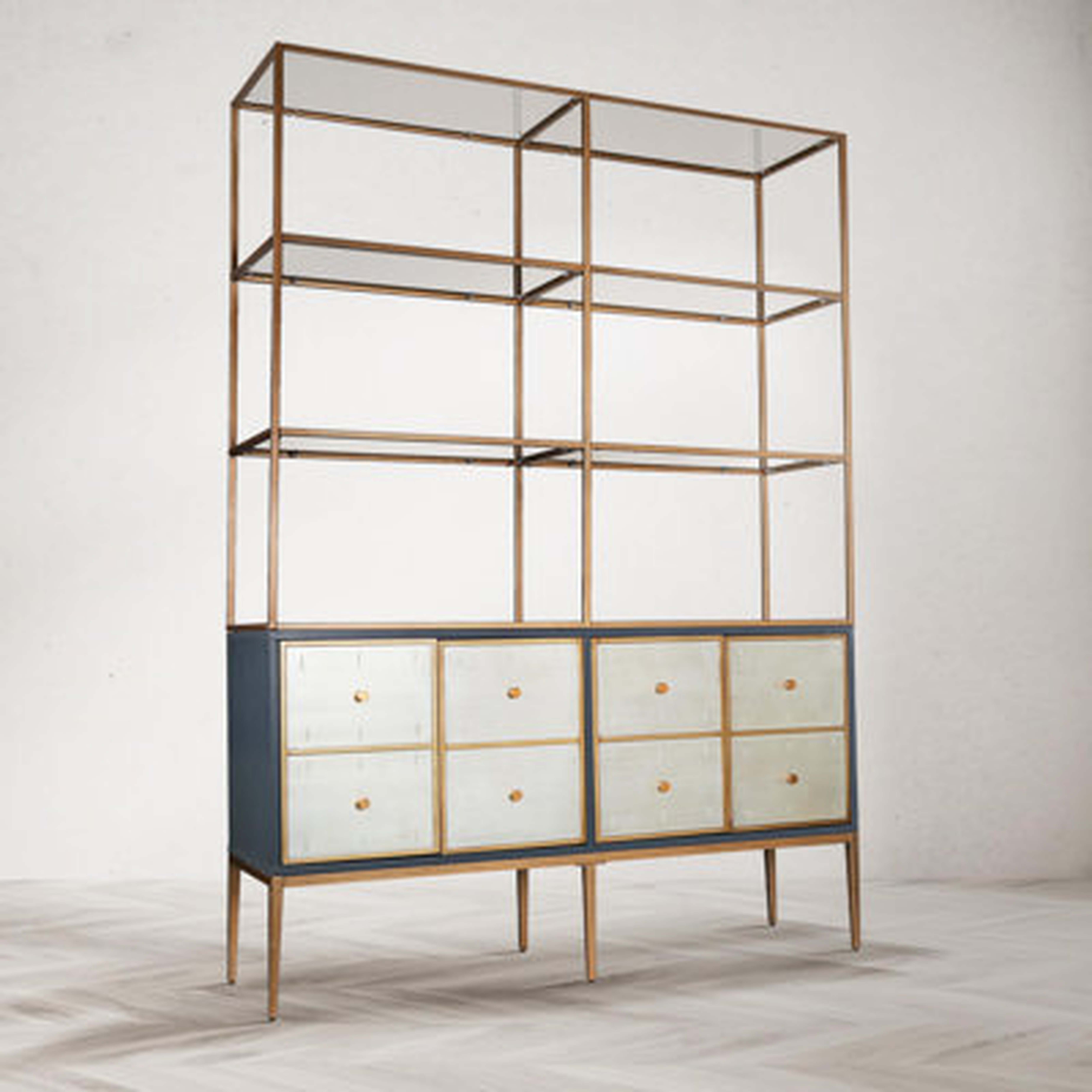 Barnsdale 82.5" H x 59" W Iron Etagere Bookcase - Wayfair