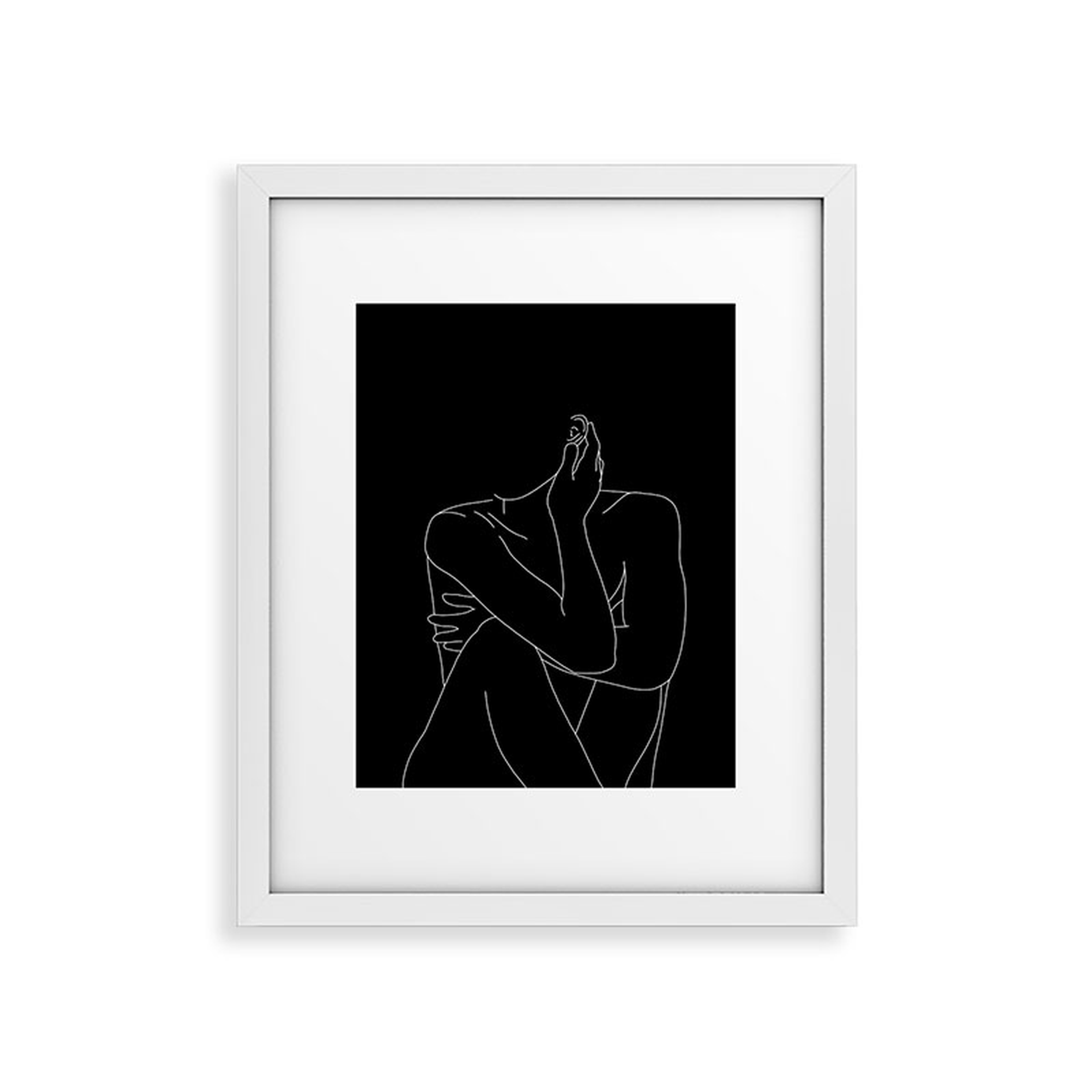 Nude Figure Illustration Celi by The Colour Study - Framed Art Print Modern White 18" x 24" - Wander Print Co.