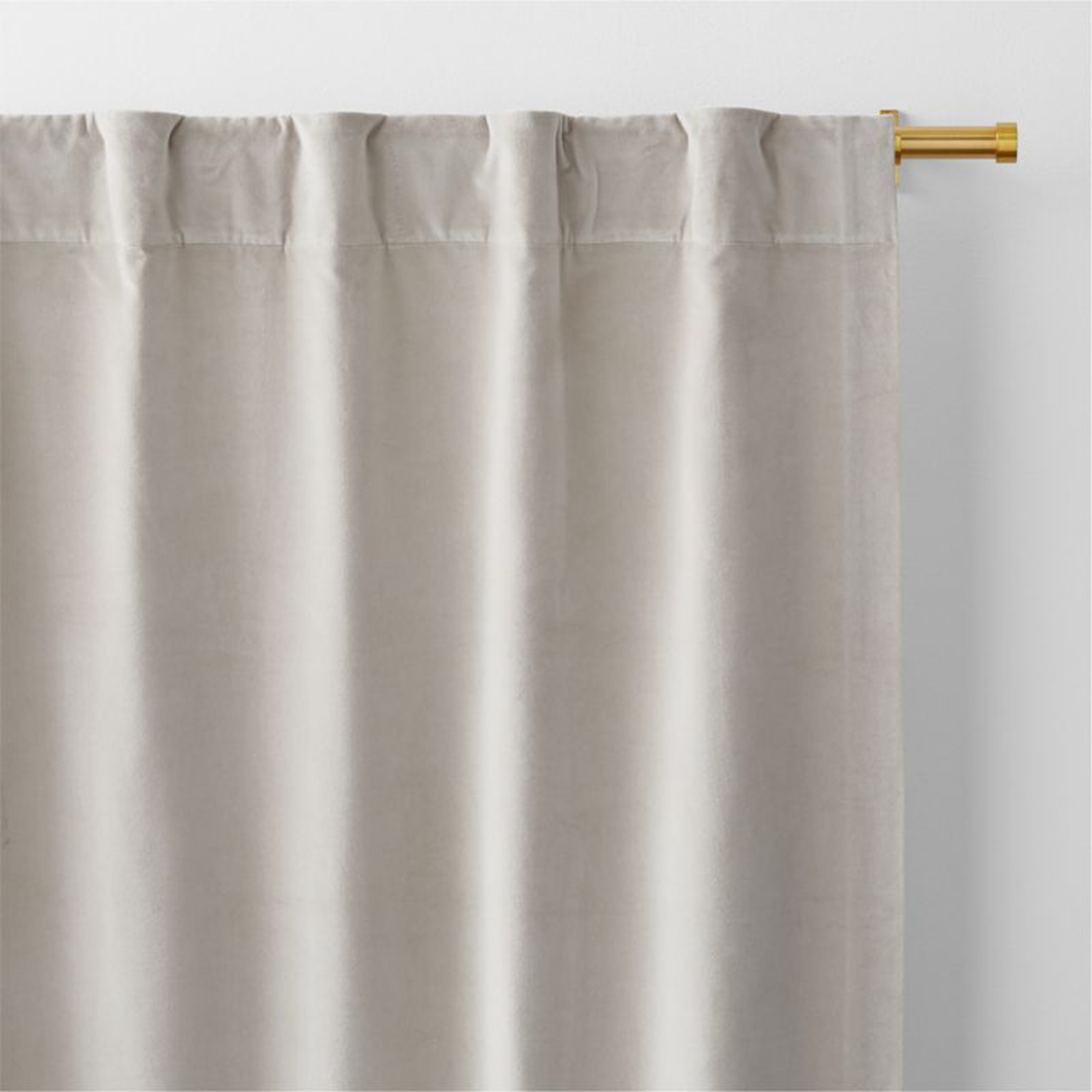 Warm Beige Cotton Velvet Window Curtain Panel with Lining 48"x84" - Crate and Barrel