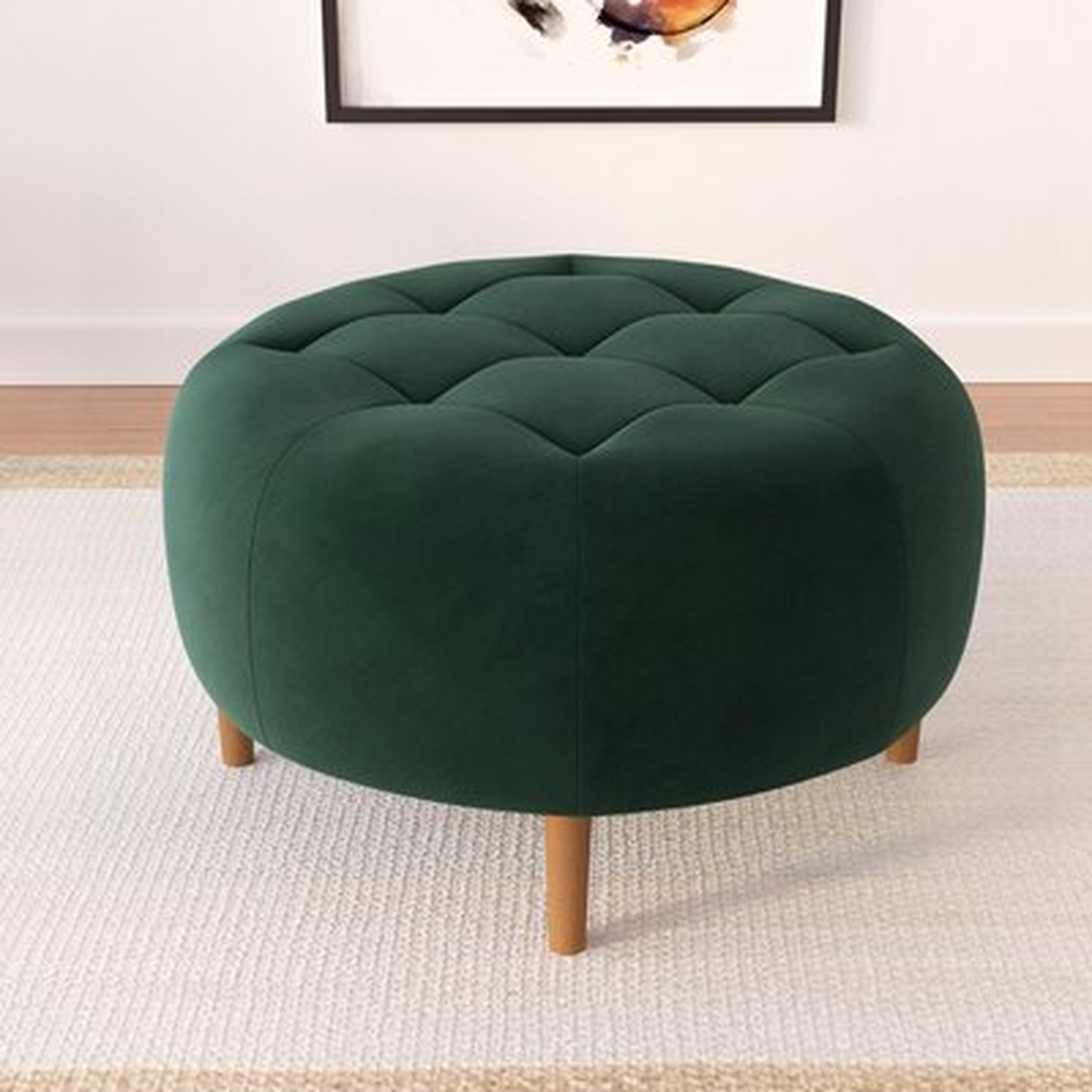 Calliope 31.5" Velvet Tufted Round Cocktail Ottoman - Wayfair