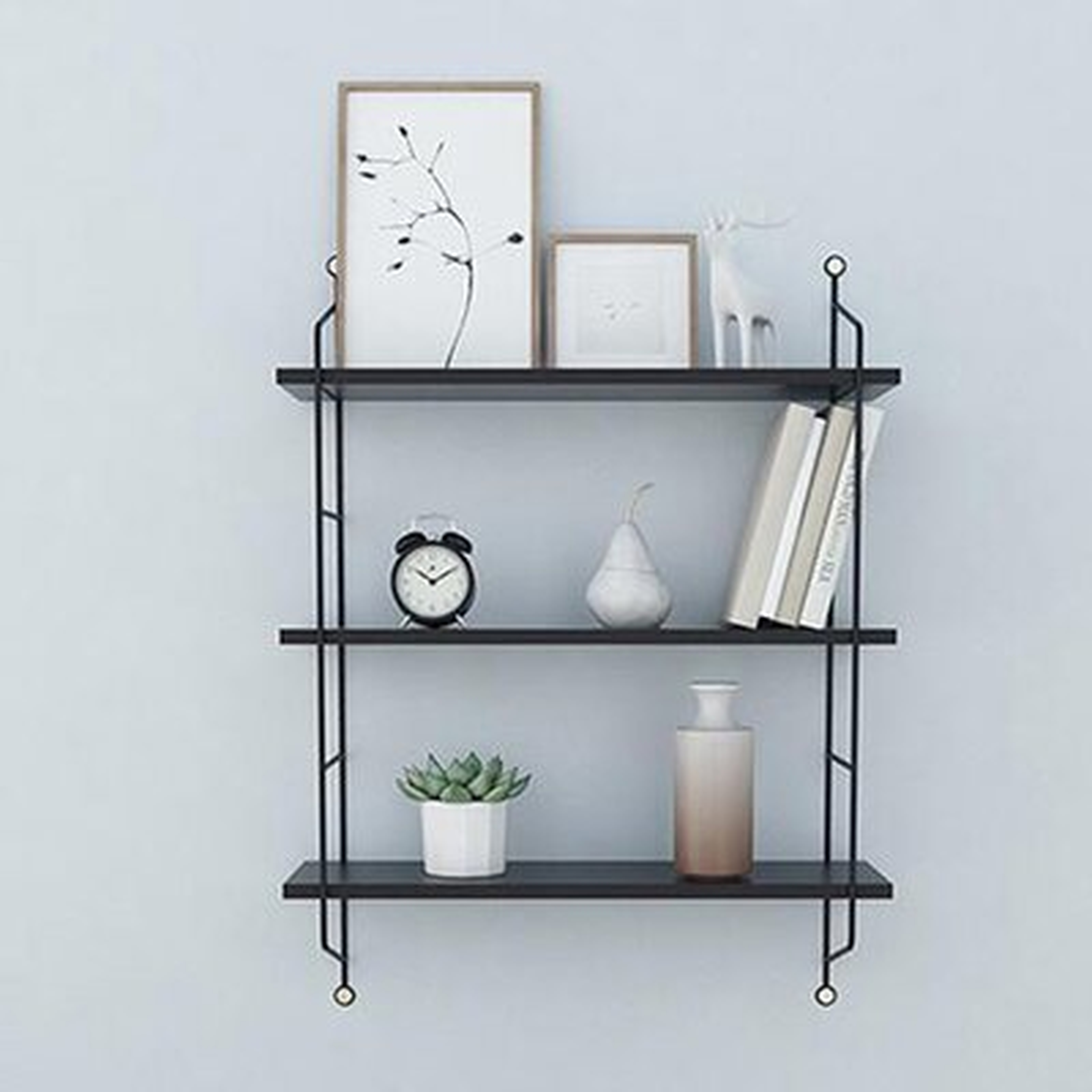 Latitude Run® 3-Tier Industrial Floating Shelves Wall Mounted Display Wall Shelf Storage Rack Wall Rack Holder Rack - Wayfair