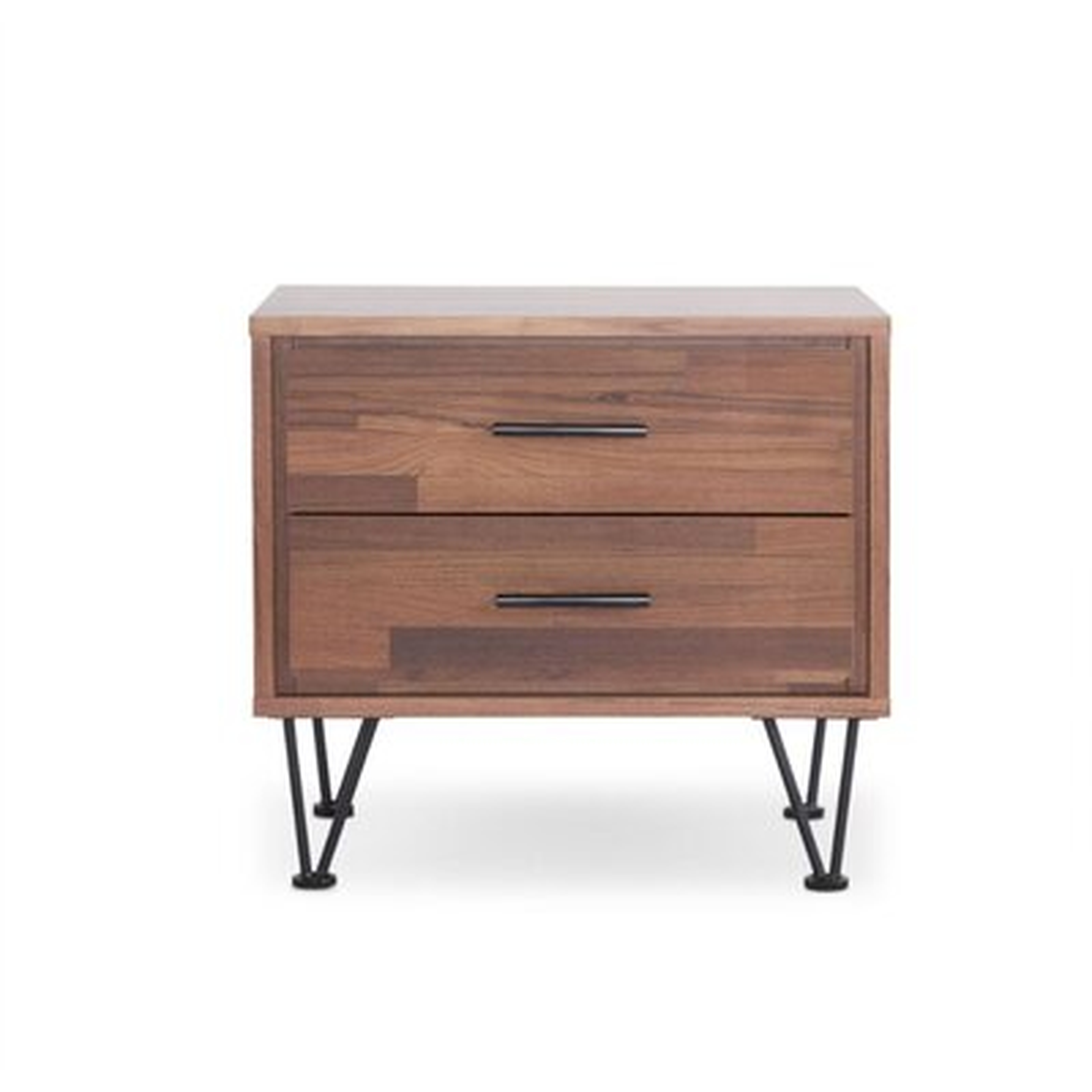 Modern Contemporary Home Bed Room Utility Night Stand Walnut Finish - Wayfair