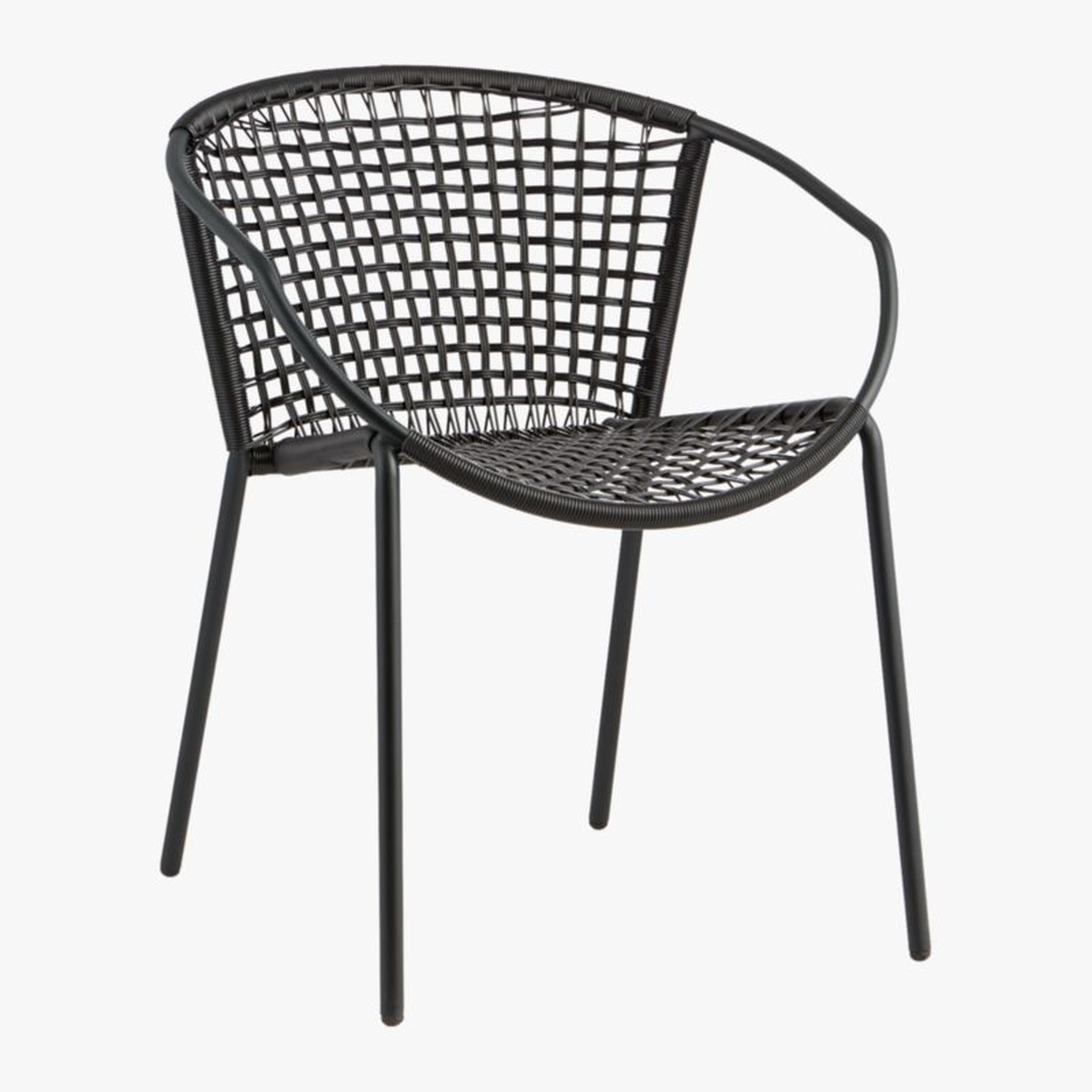 Sophia Black Outdoor Dining Armchair - CB2