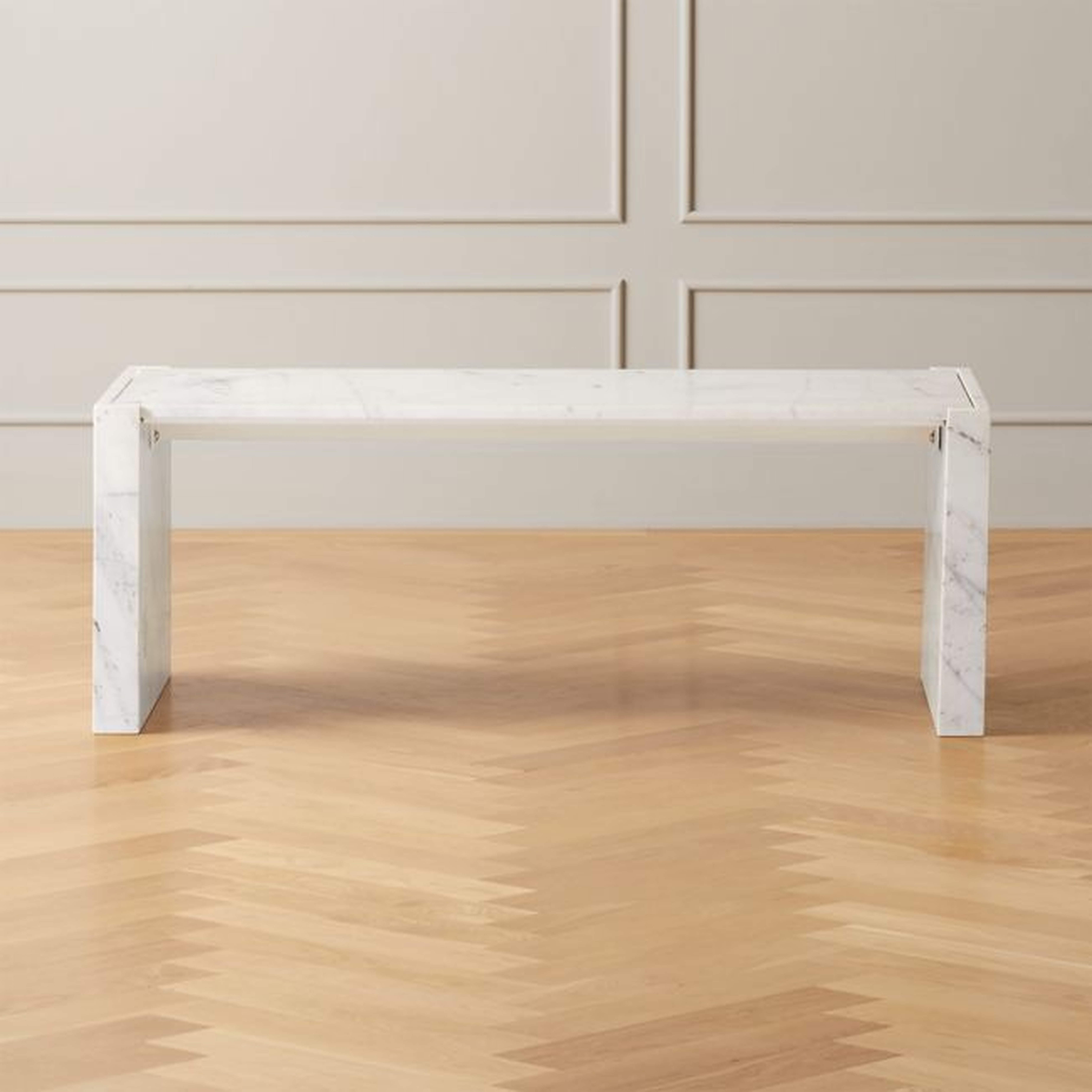 Stretch White Marble Coffee Table - CB2