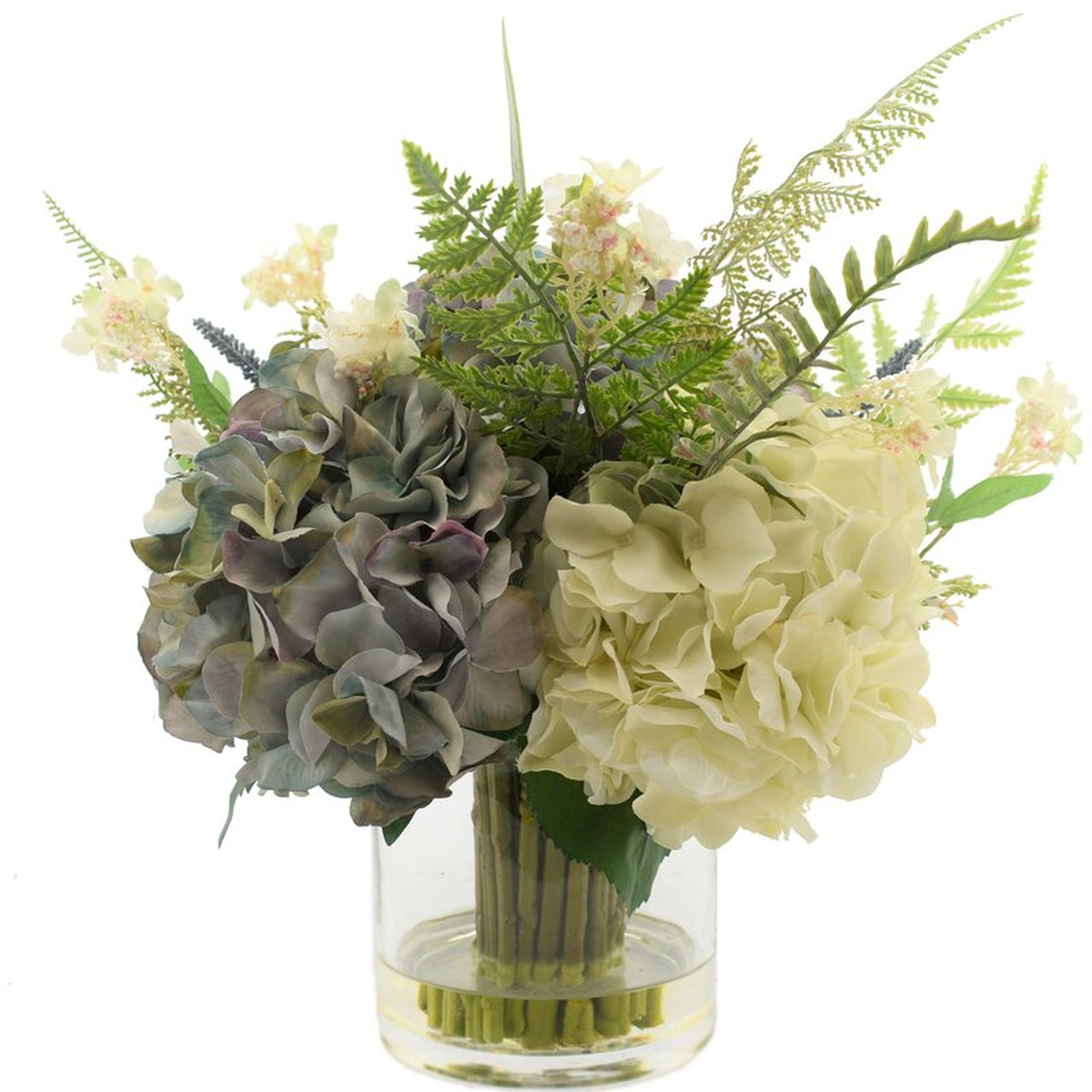 Creative Displays, Inc. Hydrangea Floral Arrangement in Vase - Perigold