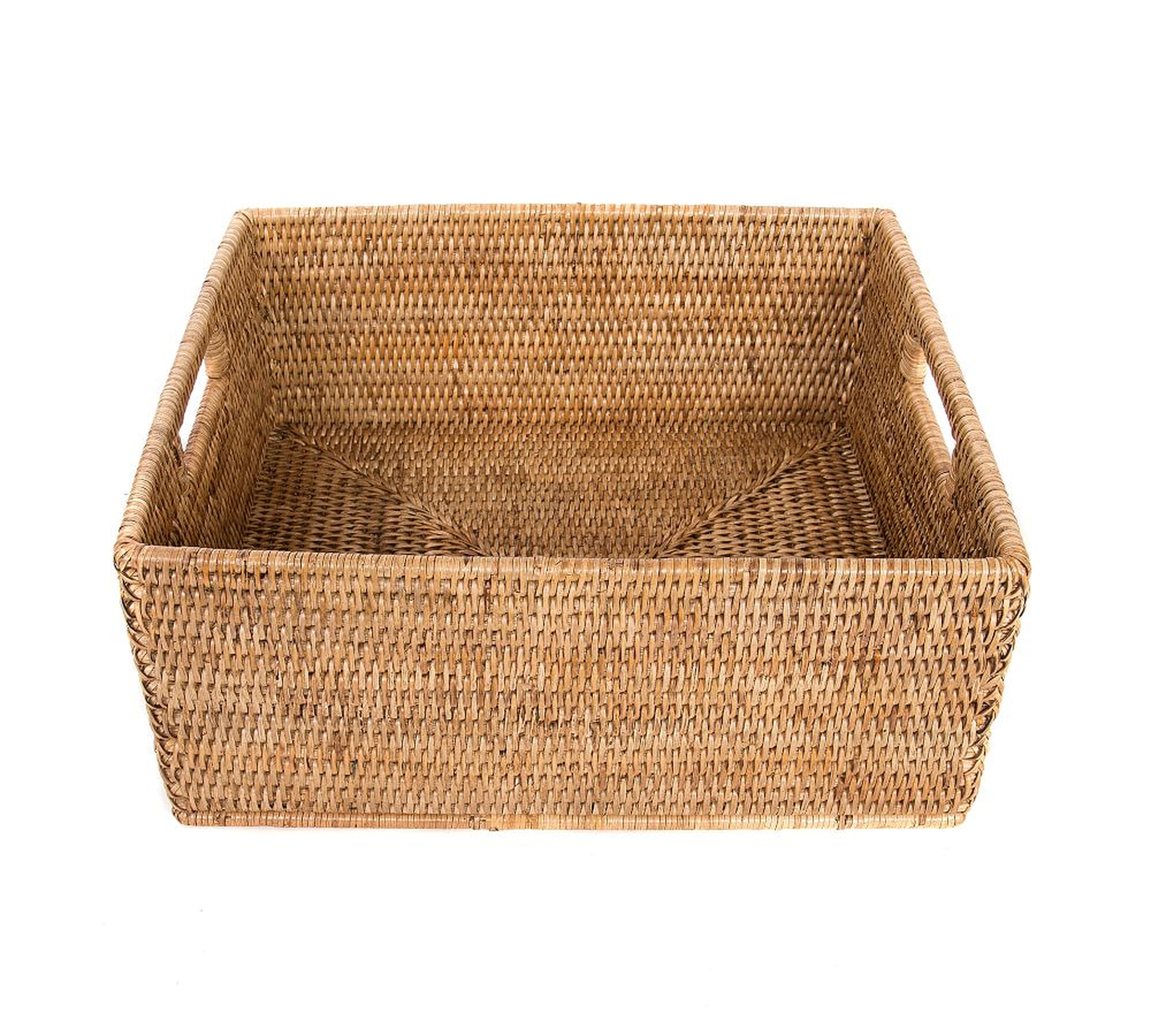 Tava Handwoven Rattan Rectangular Storage Basket, Medium, Natural - Pottery Barn