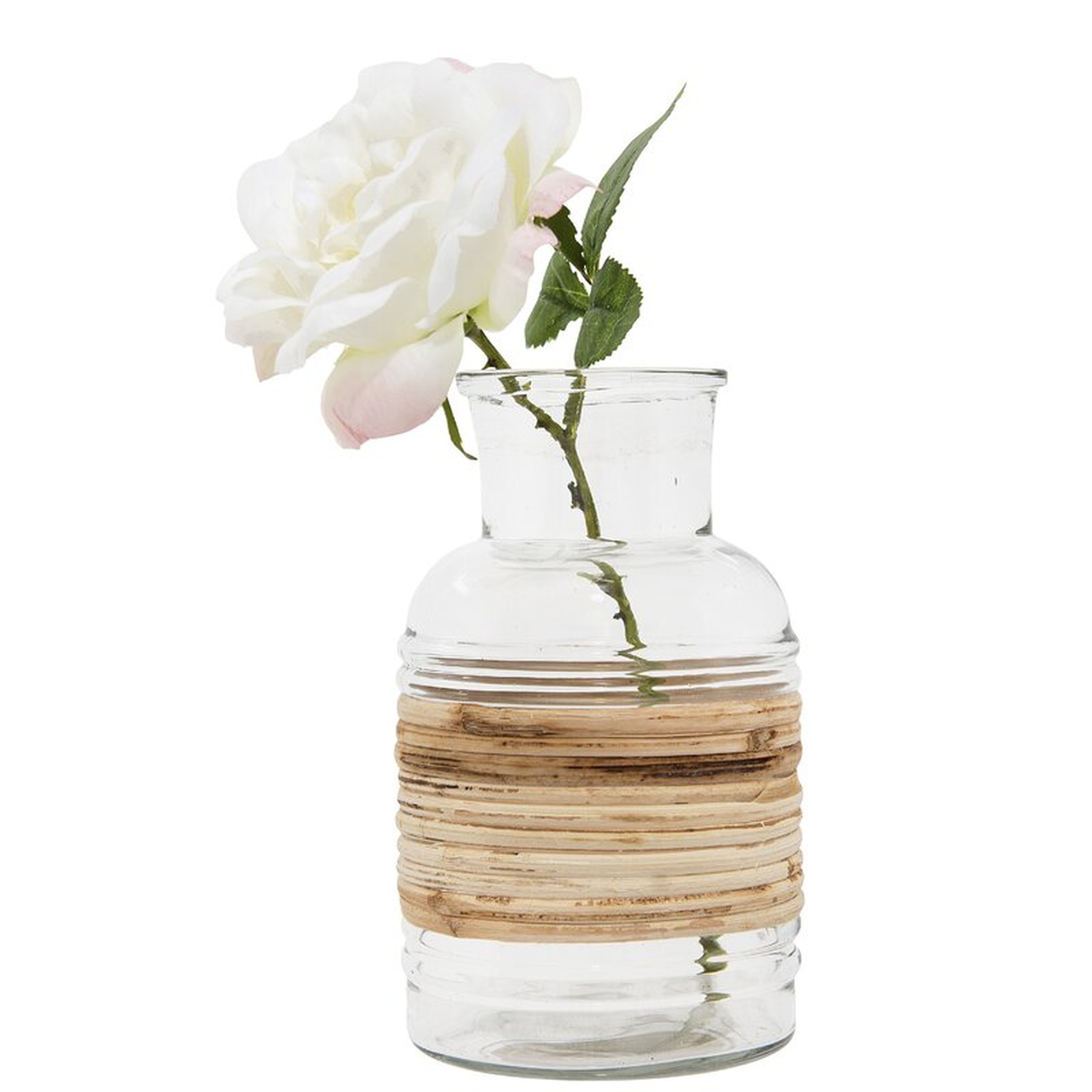 Bloomingville Clear Glass Vase With Wrapped Rattan Accent - Perigold