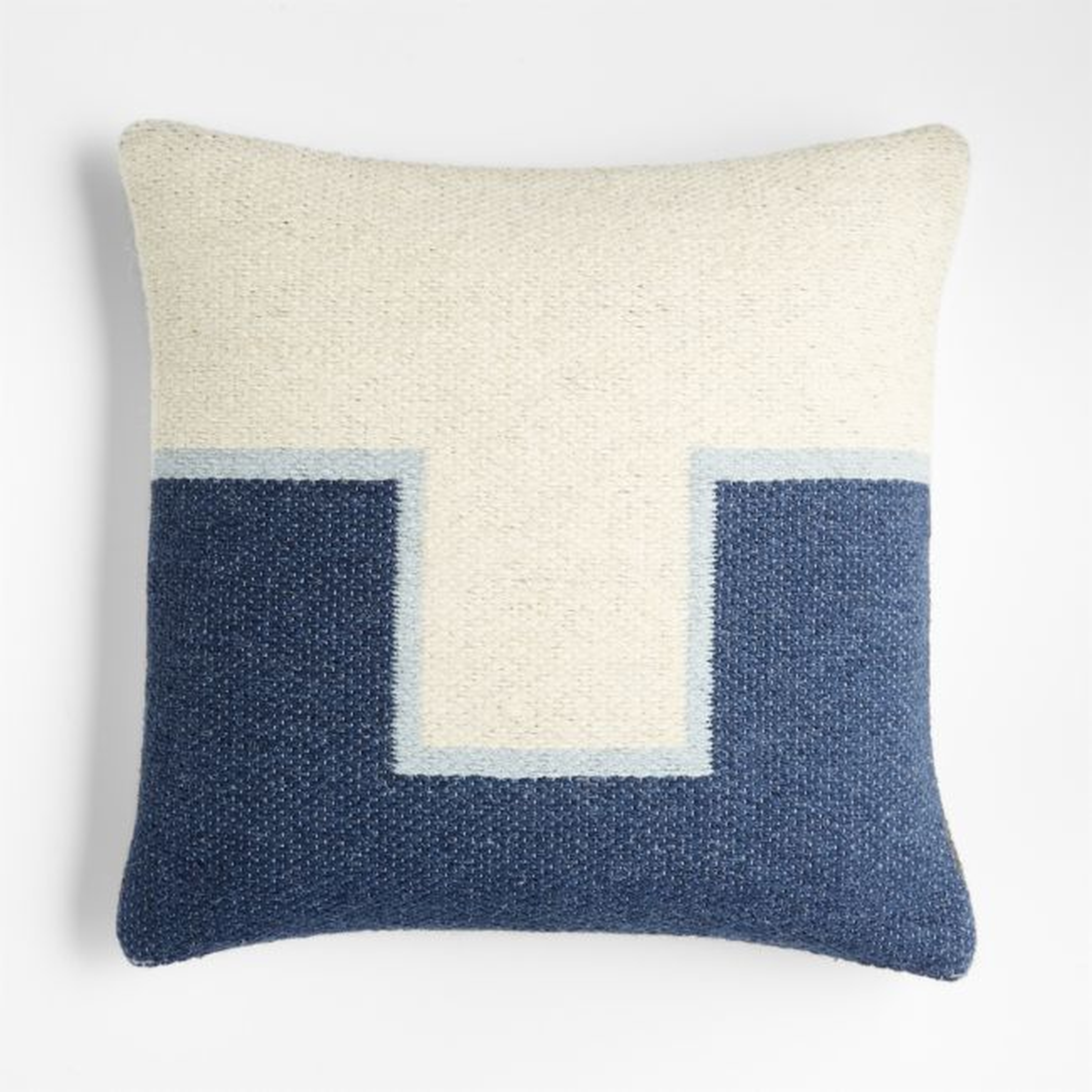 Ansom Pillow Cover, Down-Alternative Insert, Indigo, 20" x 20" - Crate and Barrel