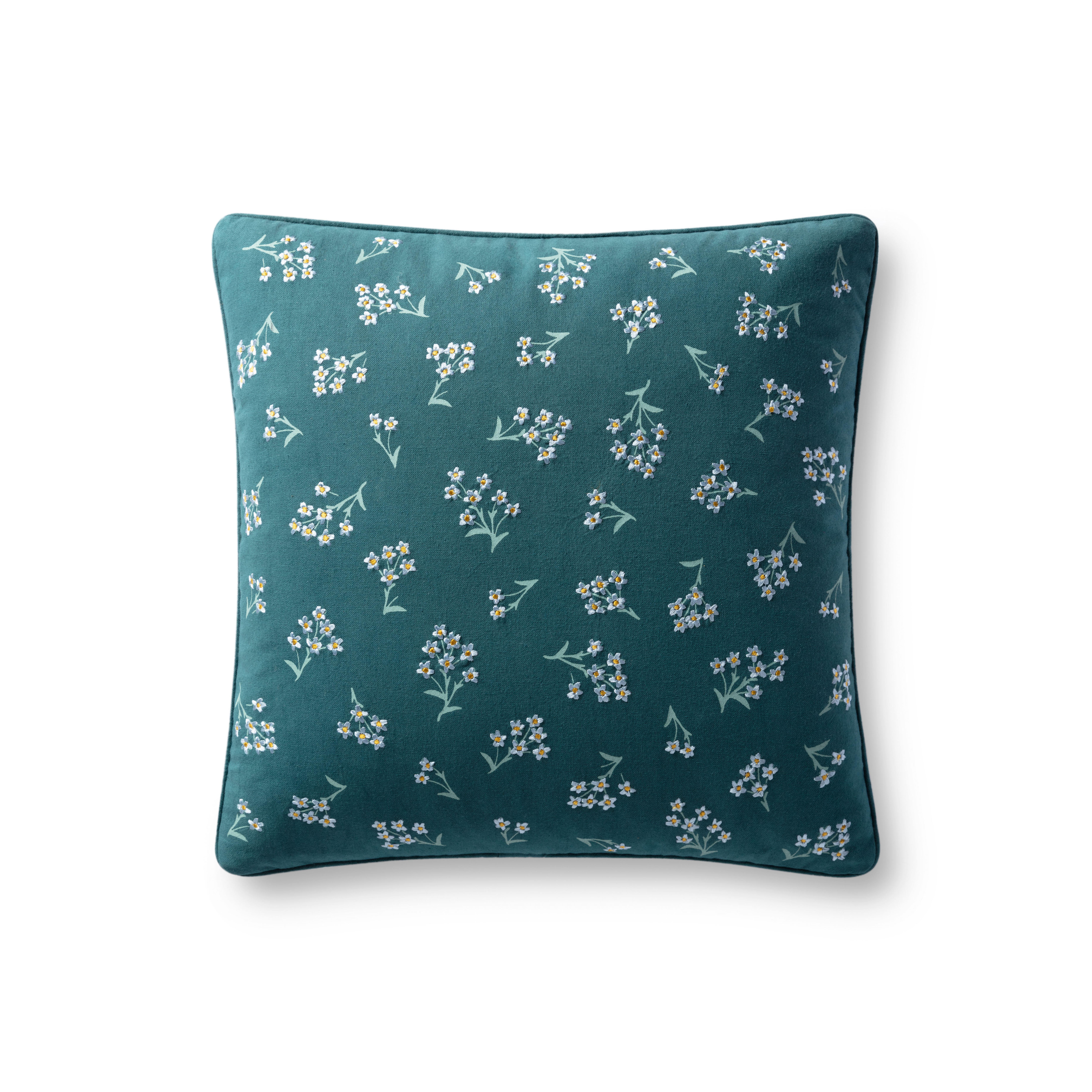 PILLOWS P6075 TEAL / MULTI 18" x 18" Cover w/Down - Loloi Rugs