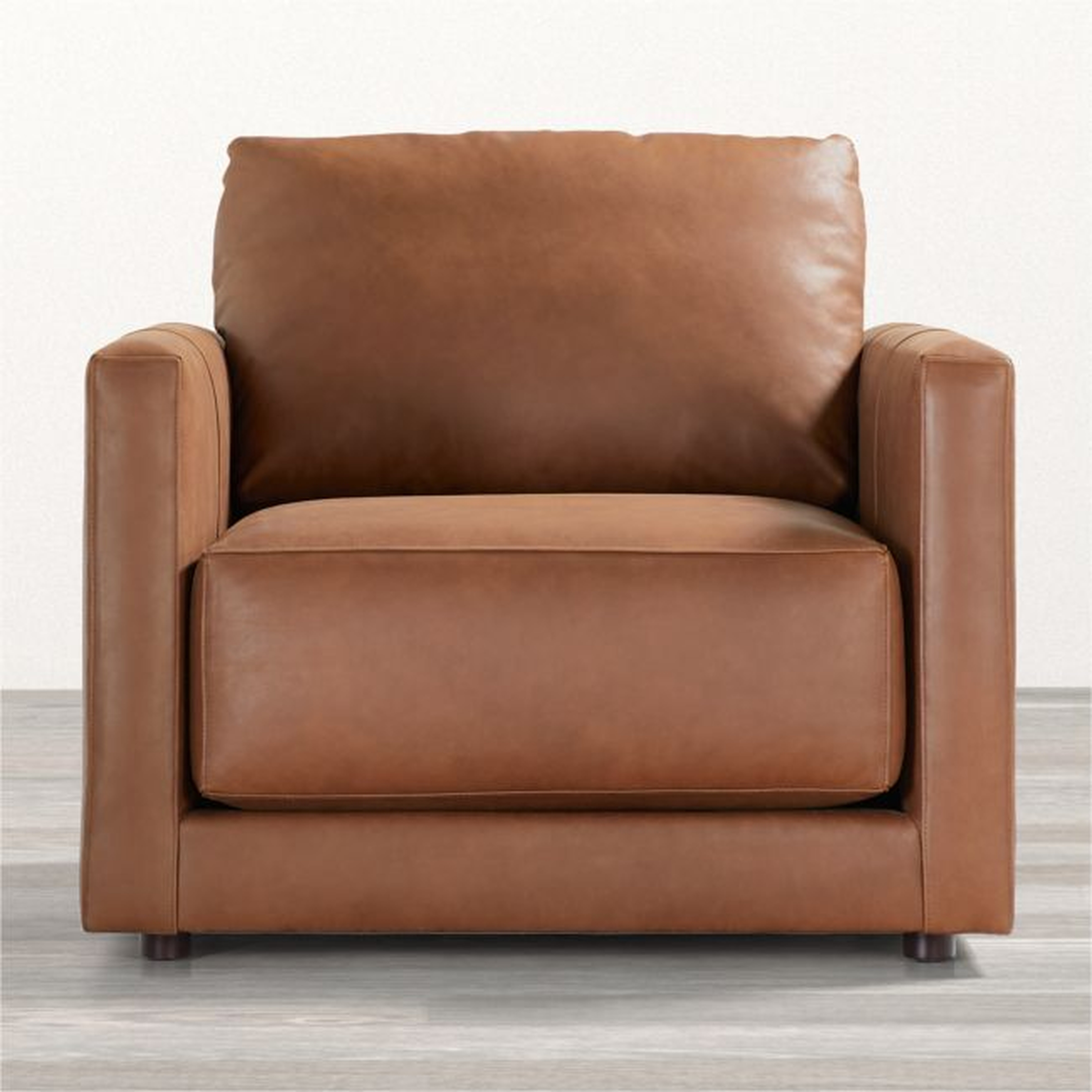 Gather Deep Leather Chair - Crate and Barrel