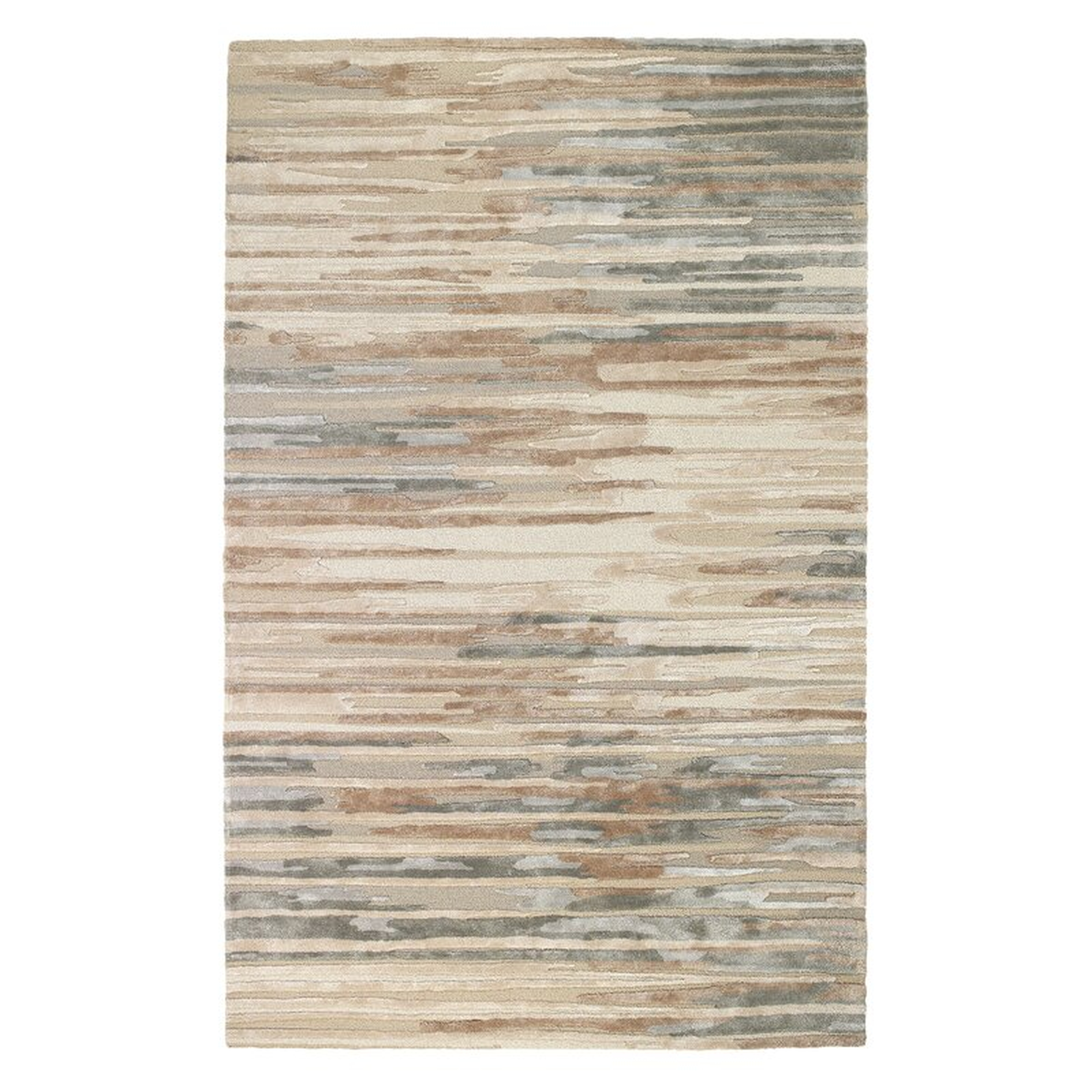 CompanyC Birch Abstract Handmade Tufted Wool/Viscose Platinum Area Rug - Perigold