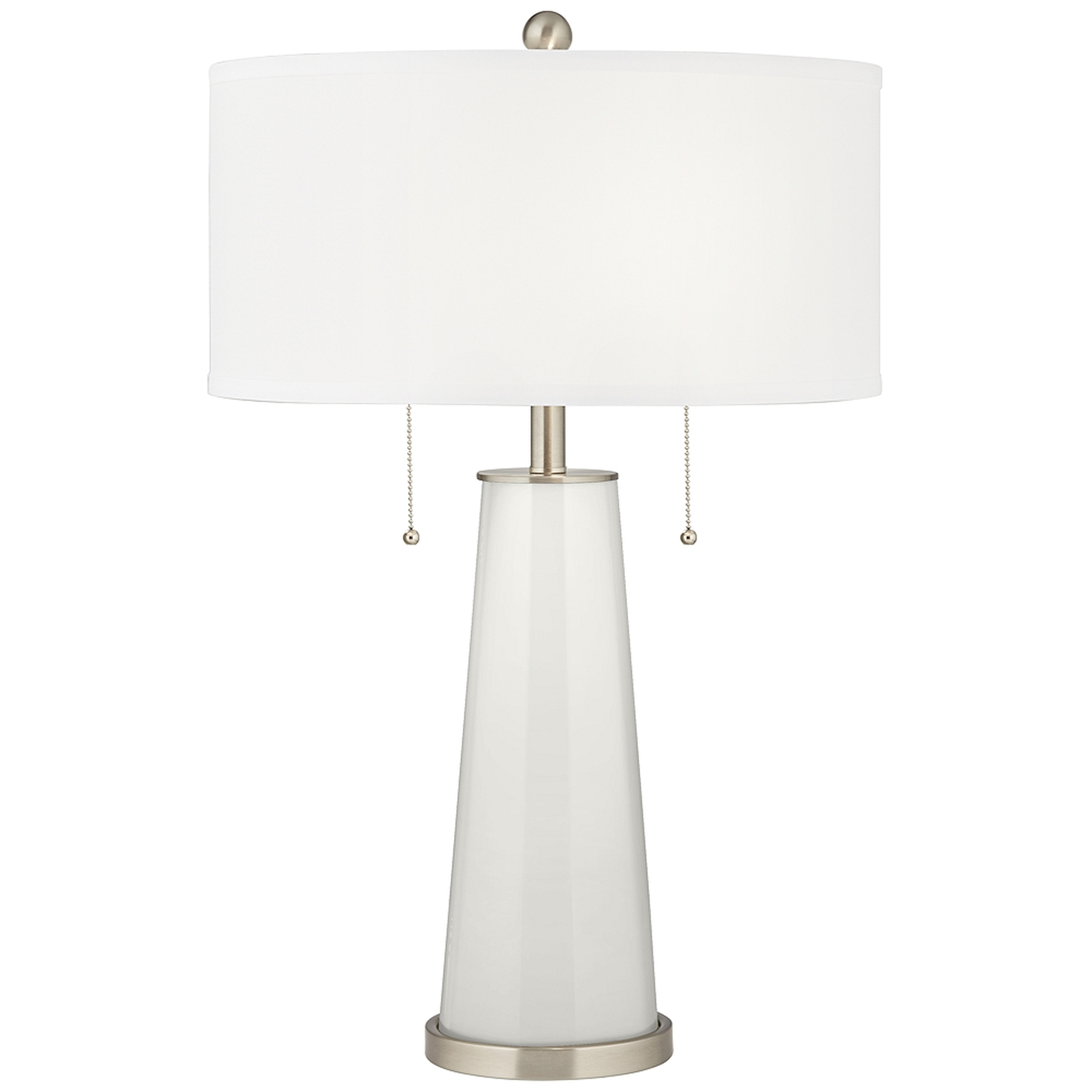 Winter White Peggy Glass Table Lamp - Style # 93Y64 - Lamps Plus