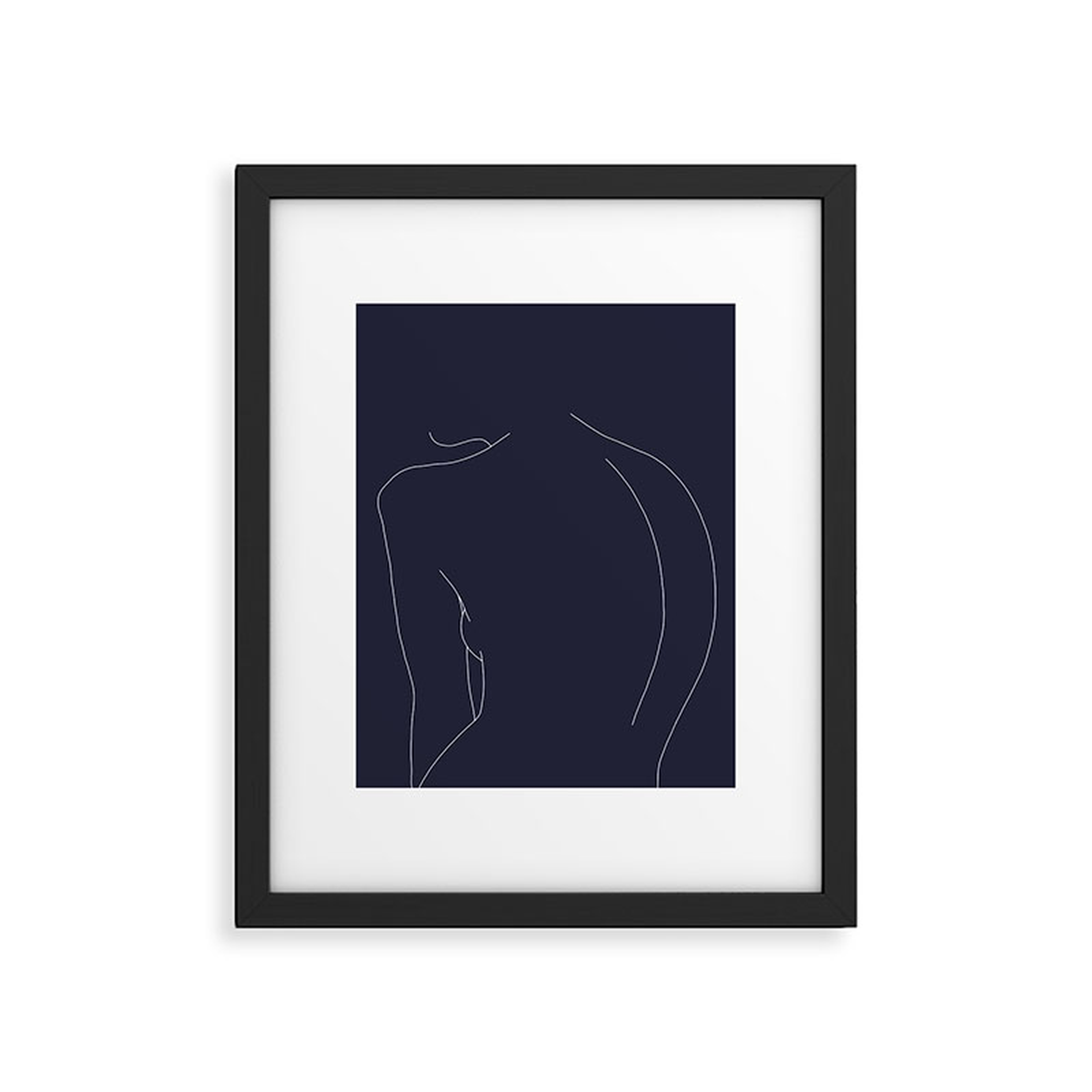 Womans Back Line by The Colour Study, Modern Framed Art Print, Black, 20" x 16" - Studio Marcette