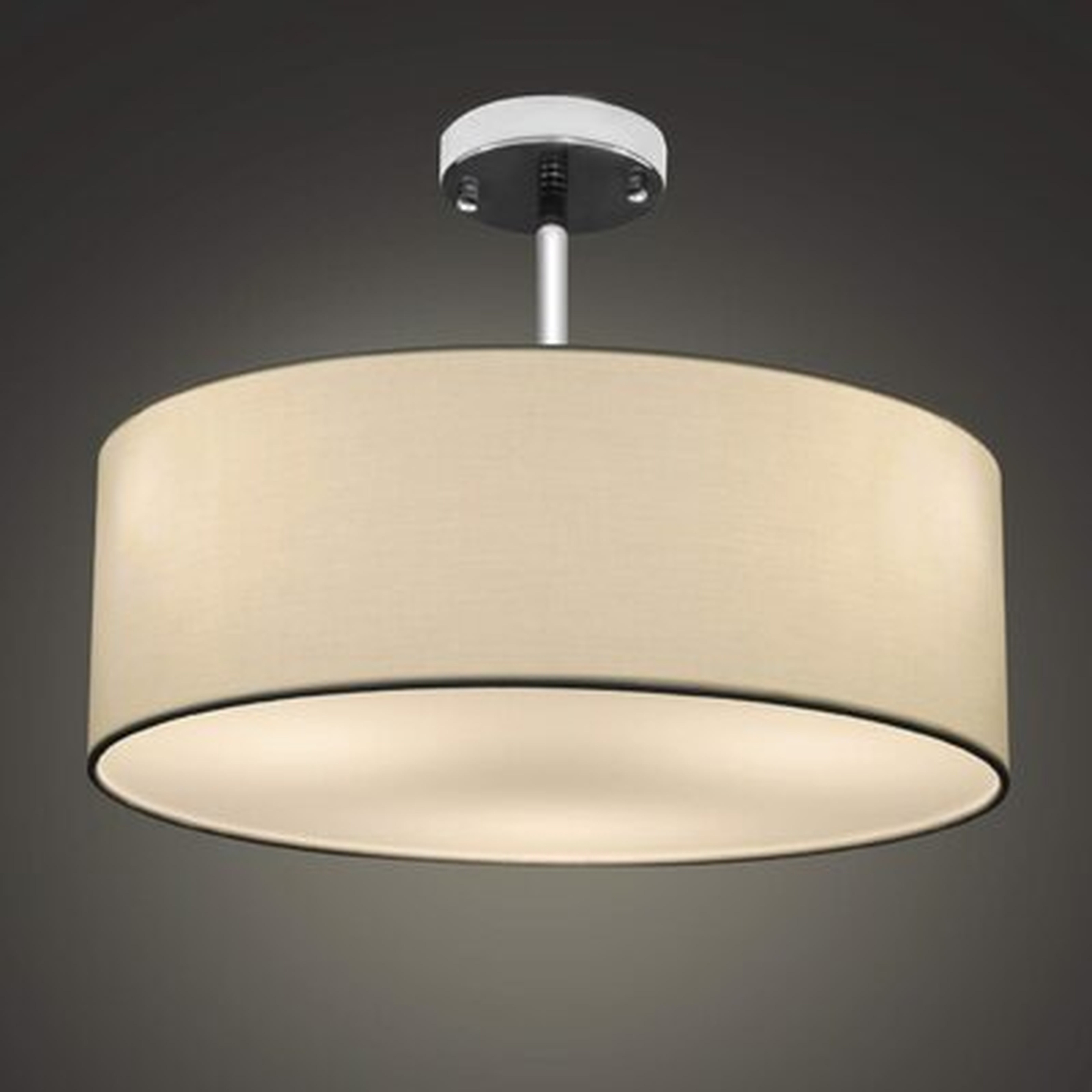 Ceiling Light, Semi-Flush Mount Modern Fabric Pendant Light Shade, Large Drum Lampshade, Round Pendant Lamp, Lamps For Bedrooms - Wayfair