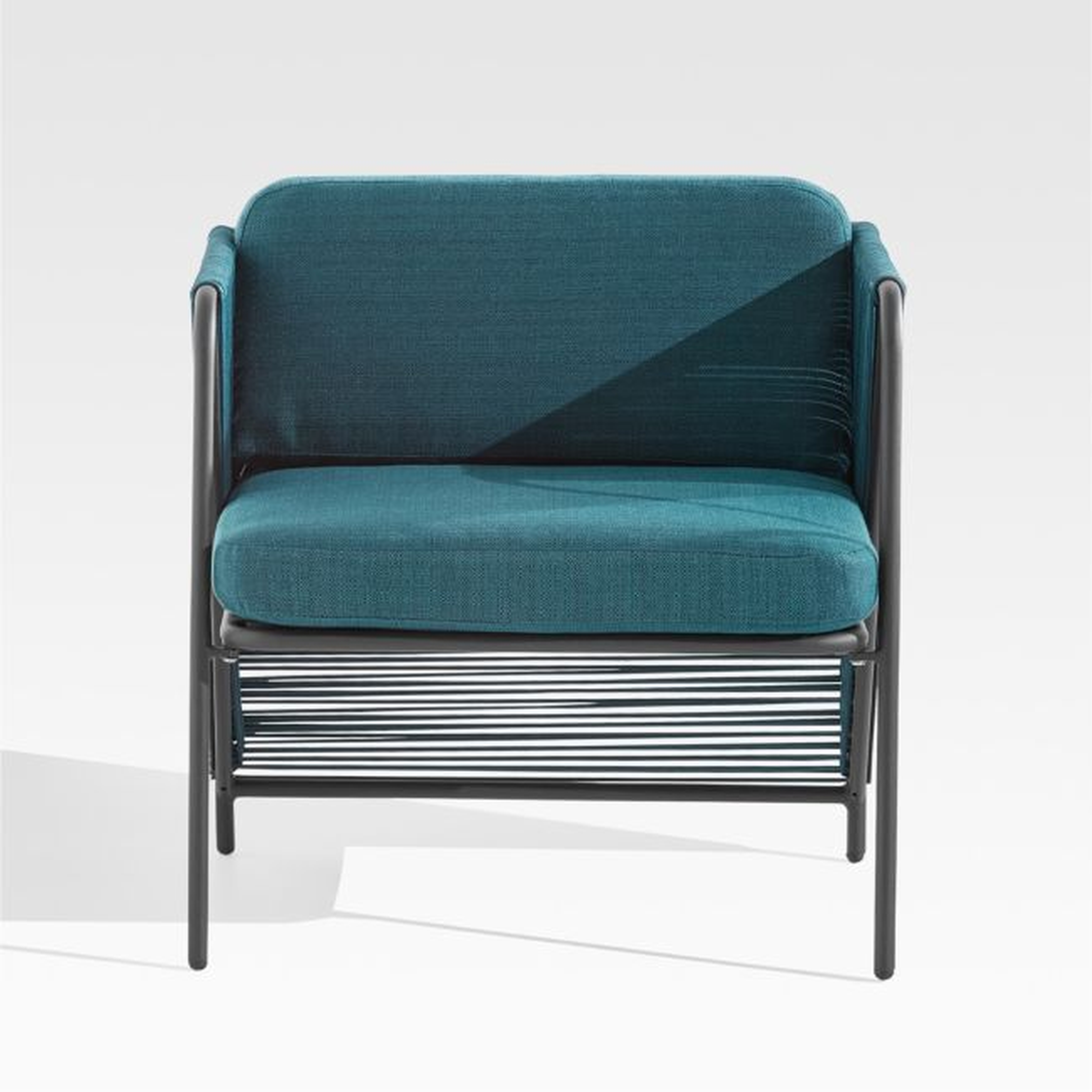 Dorado Teal Small Space Outdoor Lounge Chair - Crate and Barrel