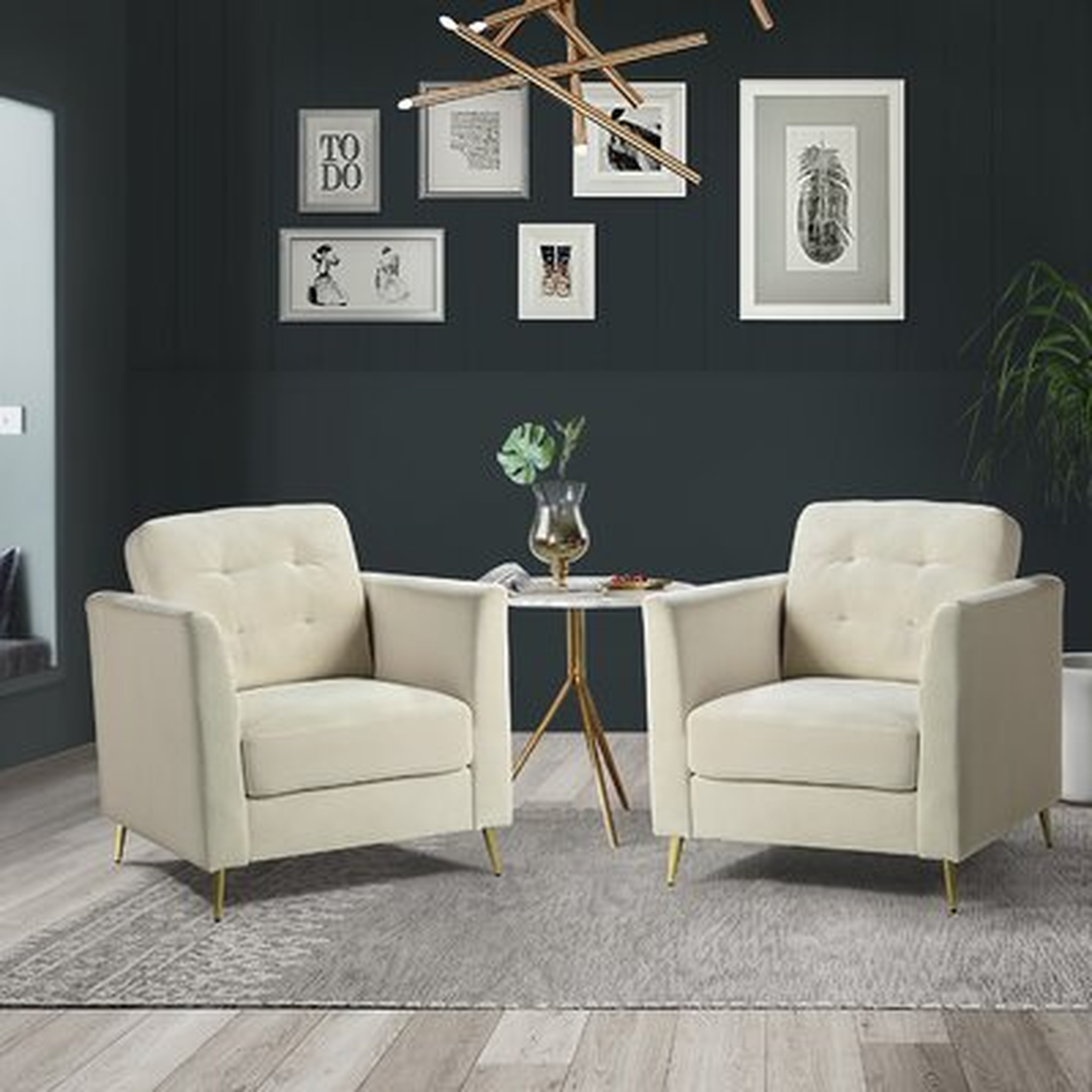 Raub 31.8" W Tufted Velvet Armchair - Wayfair