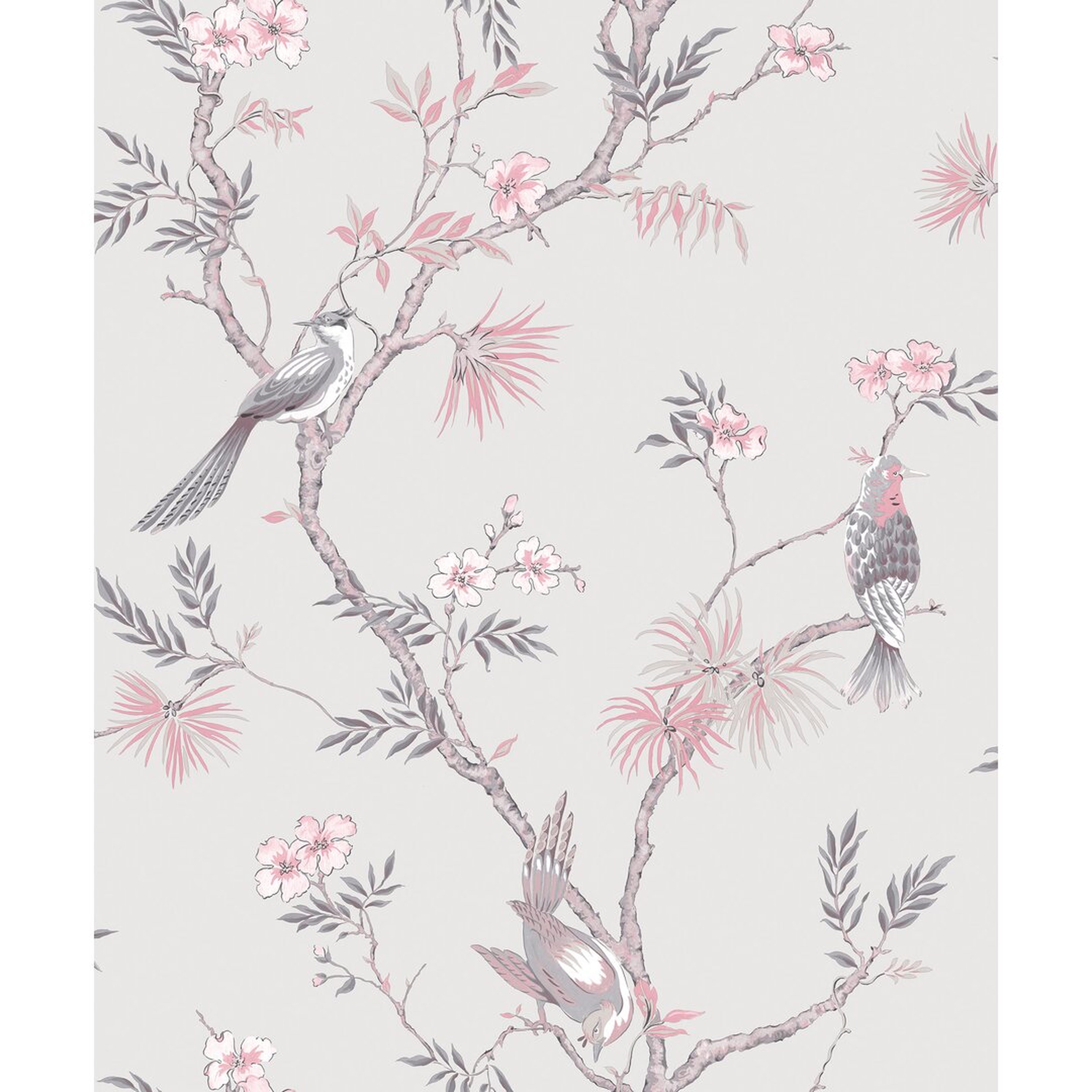 Galerie Wallcoverings Secret Garden Garden Bird Trail Design 33' L x 21""  W Wallpaper Roll - Perigold