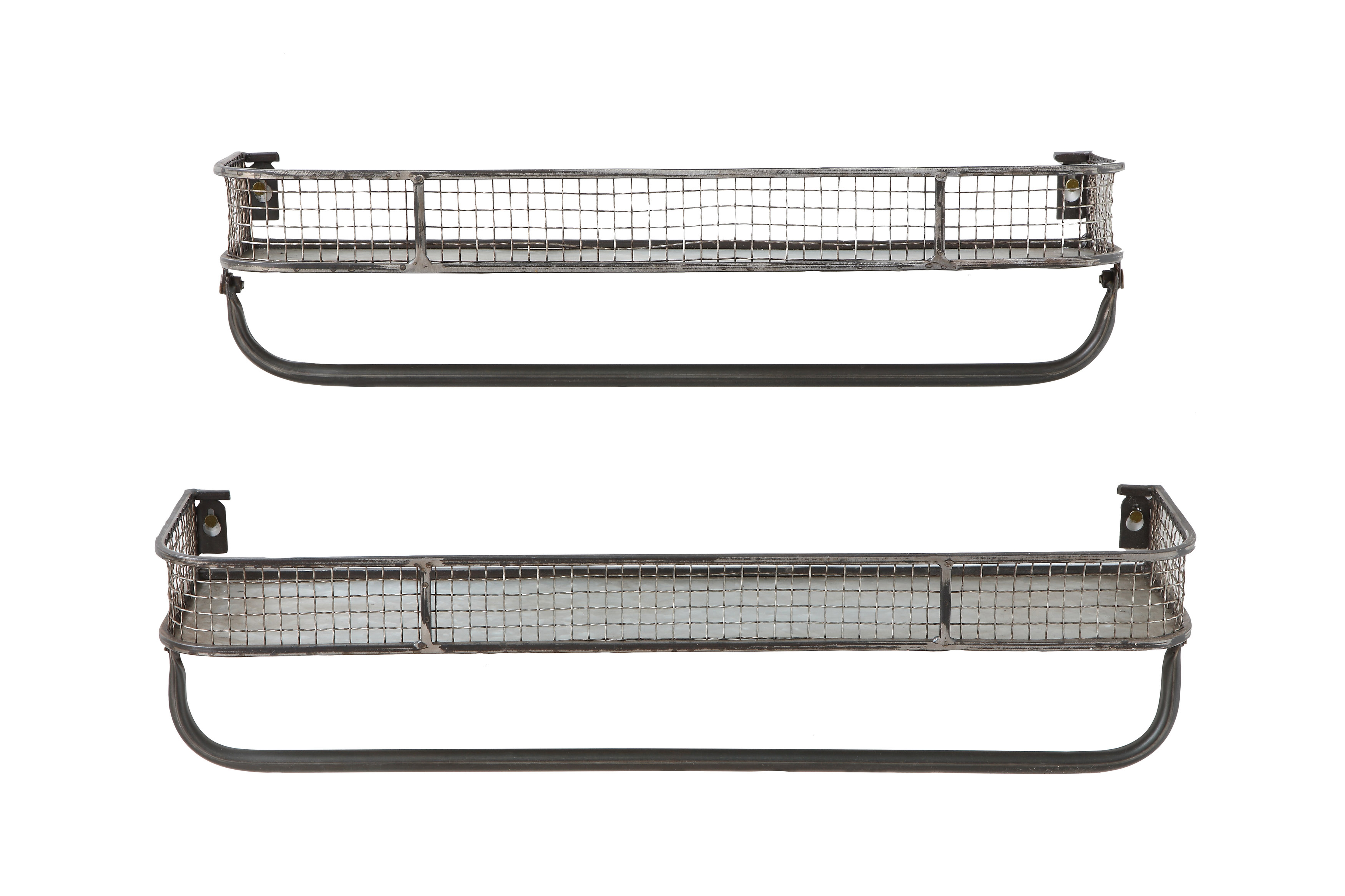 Metal Wall Shelves with Hanging Bar (Set of 2 Sizes) - Nomad Home