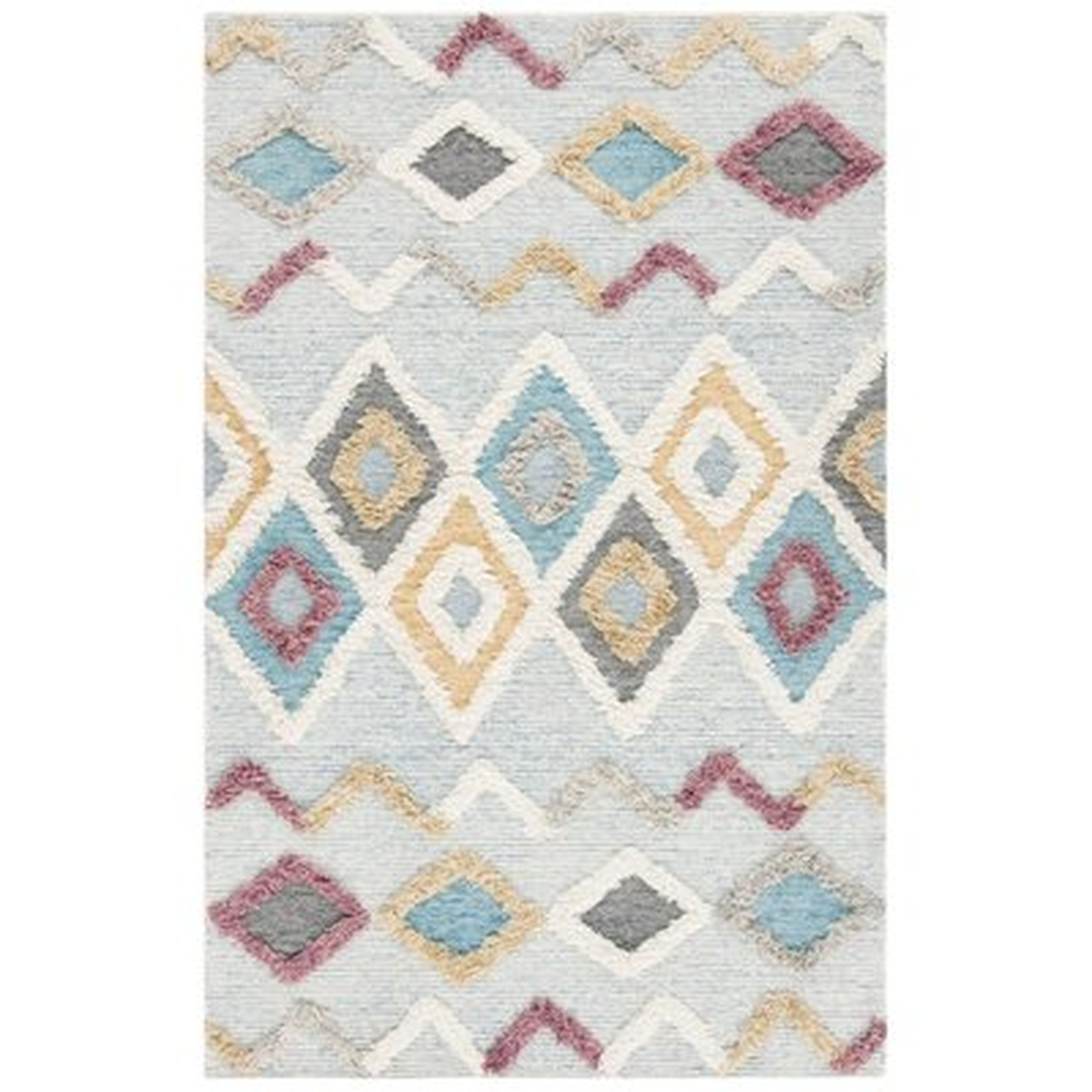 Glain Southwestern Hand Tufted Wool Gray Area Rug - Wayfair