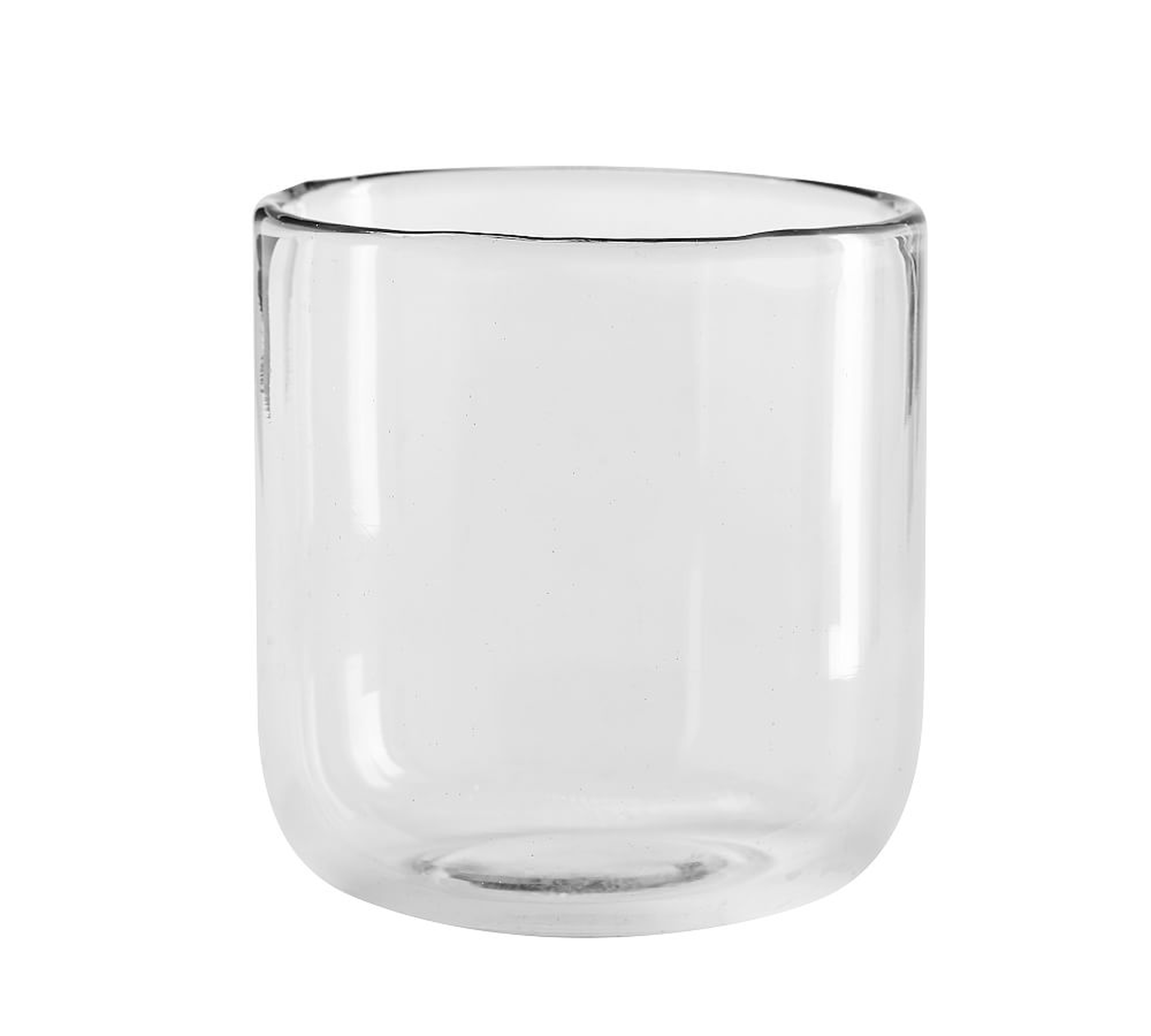 Modern Glass Votive Candle Holder, Clear, Small, 3.75" - Pottery Barn