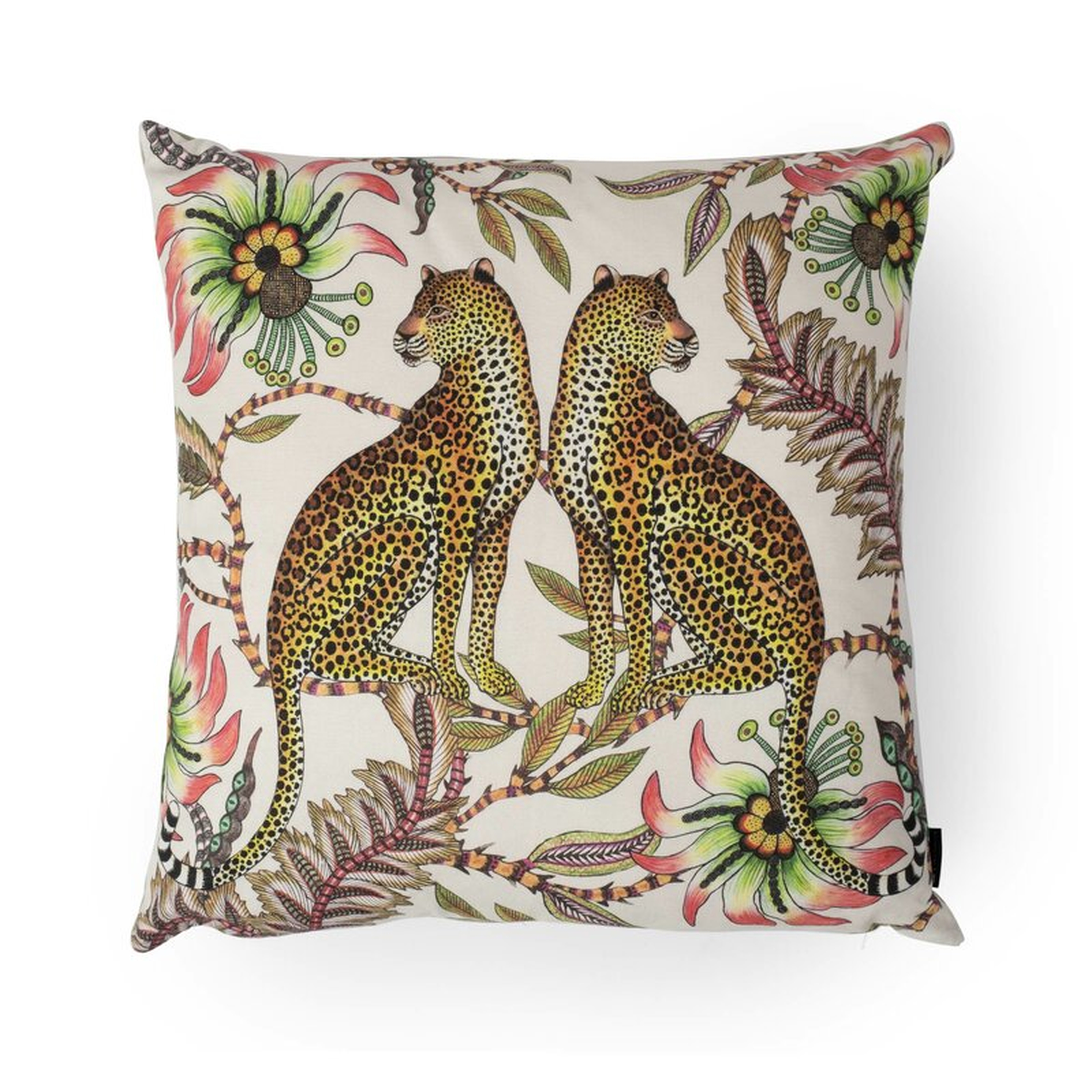 Ngala Trading Co. Lovebird Leopards Sabie Square Cotton Pillow Cover & Insert - Perigold