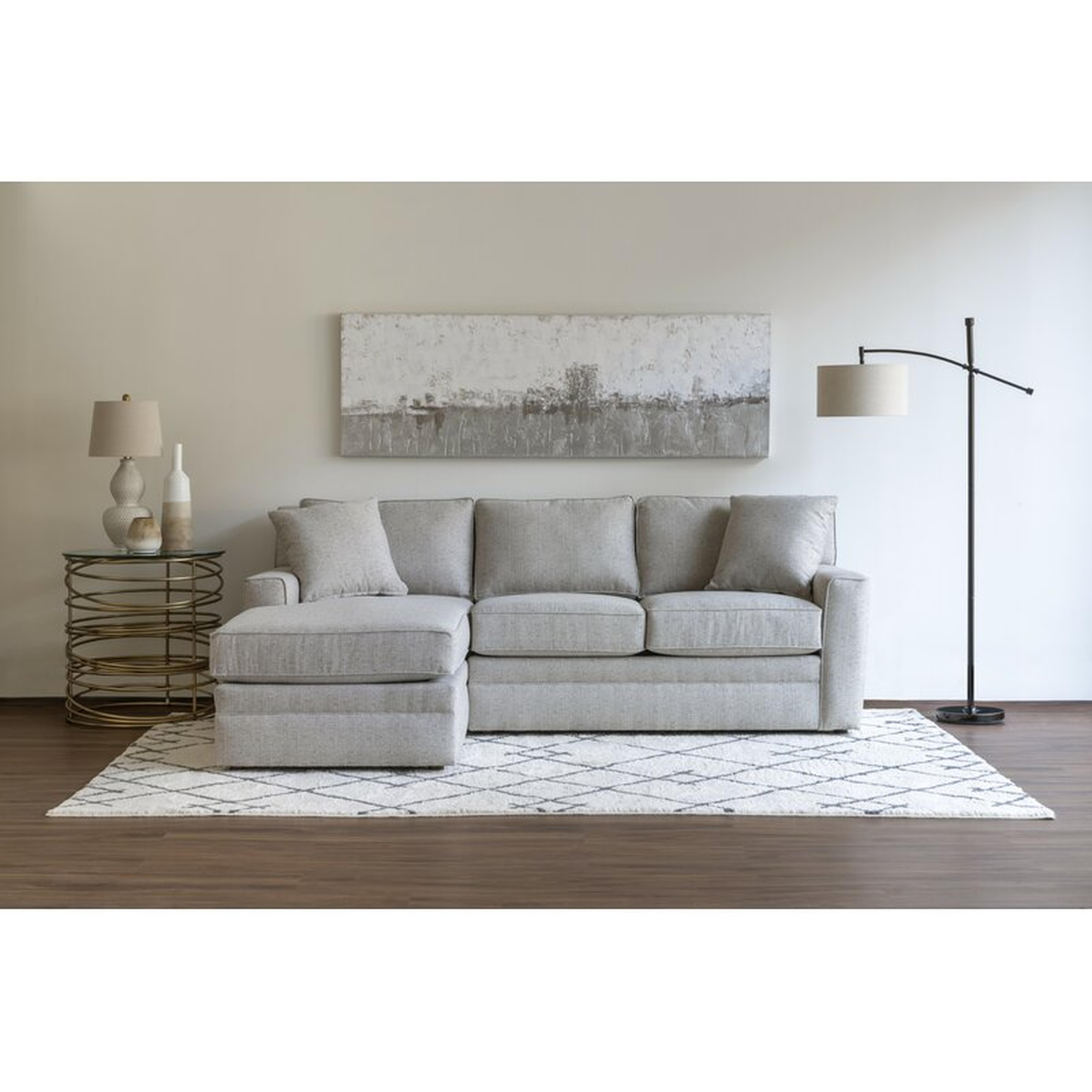 Stone & Leigh Furniture Riley 93" Left Hand Facing Modular Sectional Fabric: Light Gray - Perigold