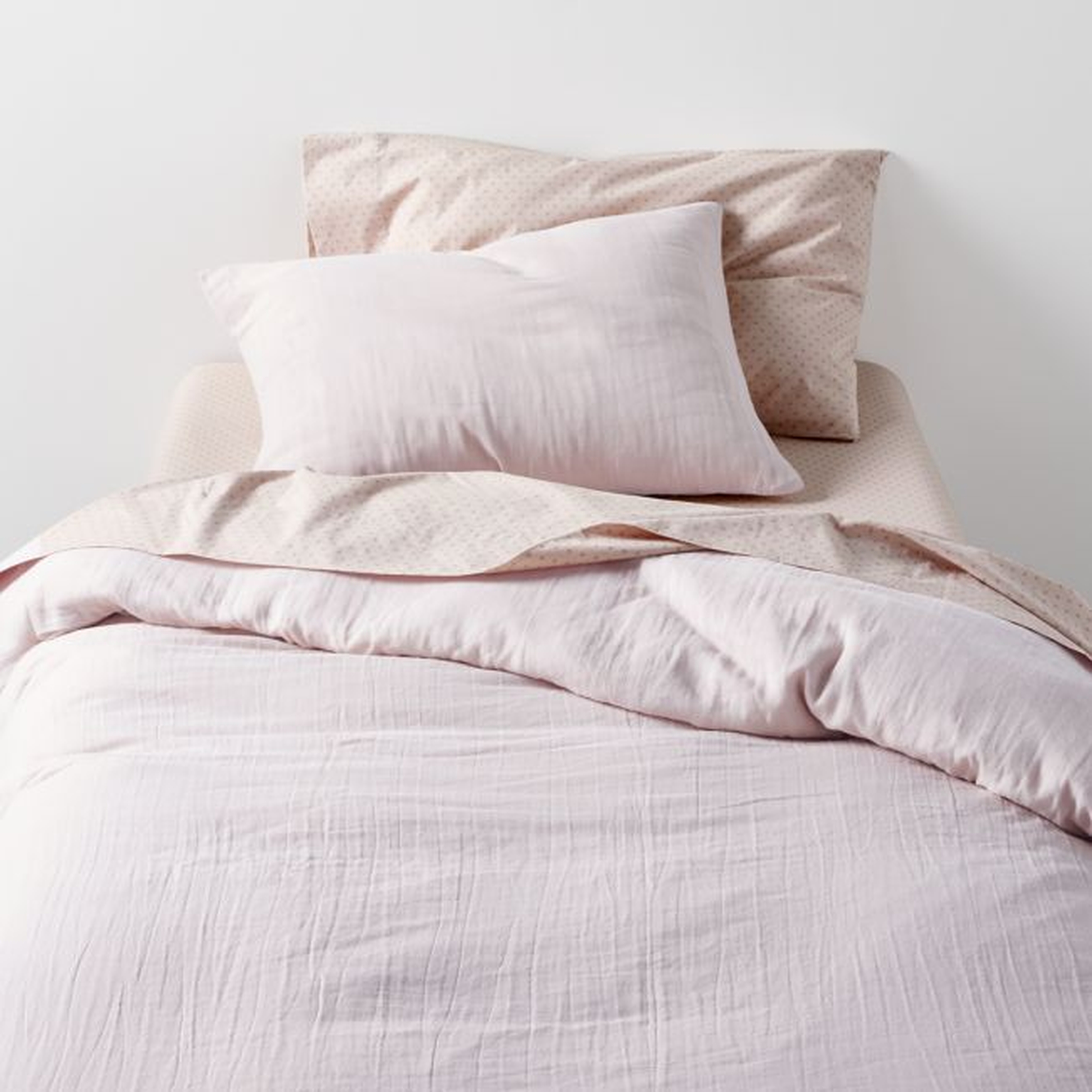 Supersoft Lilac Rose Organic Cotton Gauze Kids Full/Queen Duvet Cover - Crate & Kids