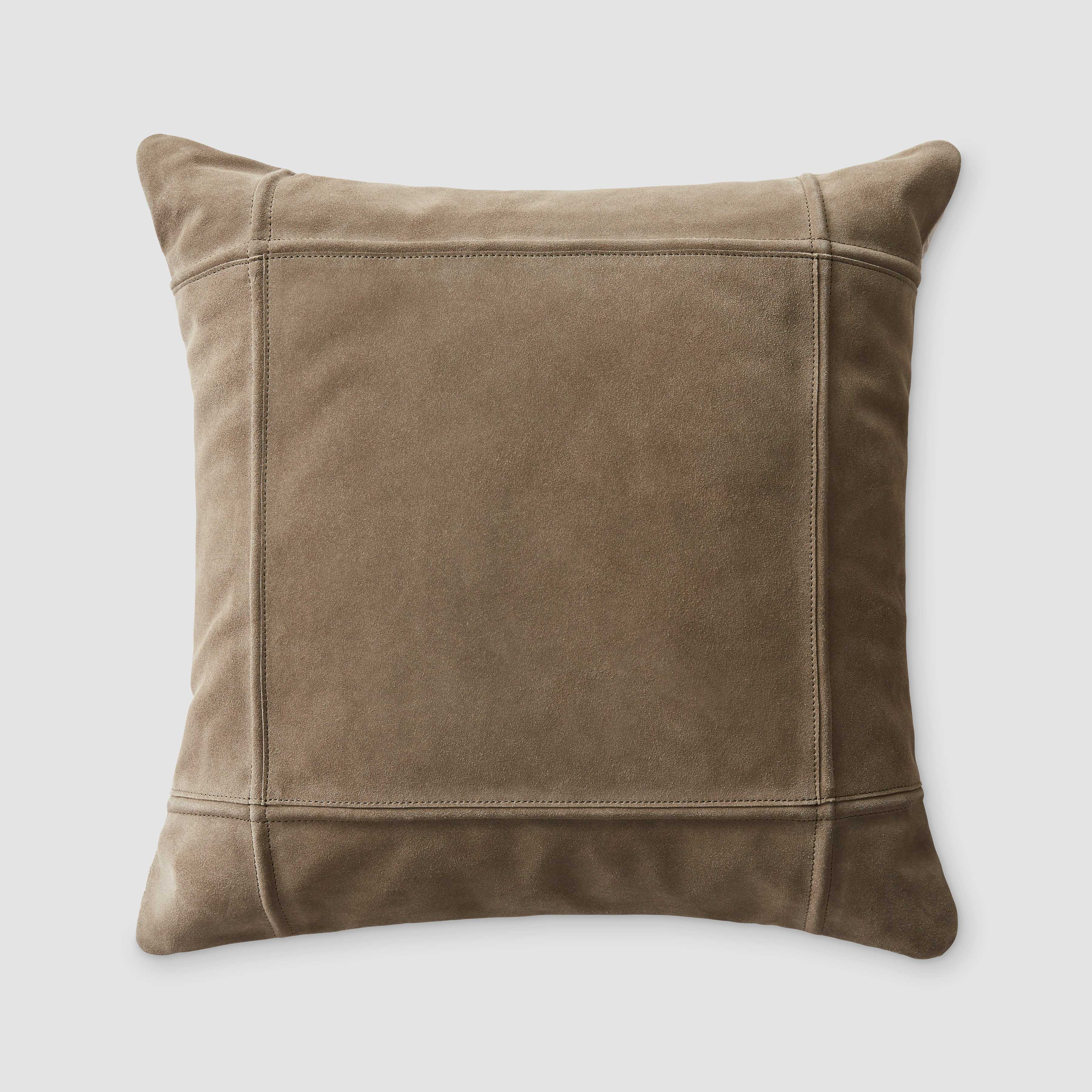 The Citizenry Ghama Suede Pillow | 20" x 20" | Olive - The Citizenry