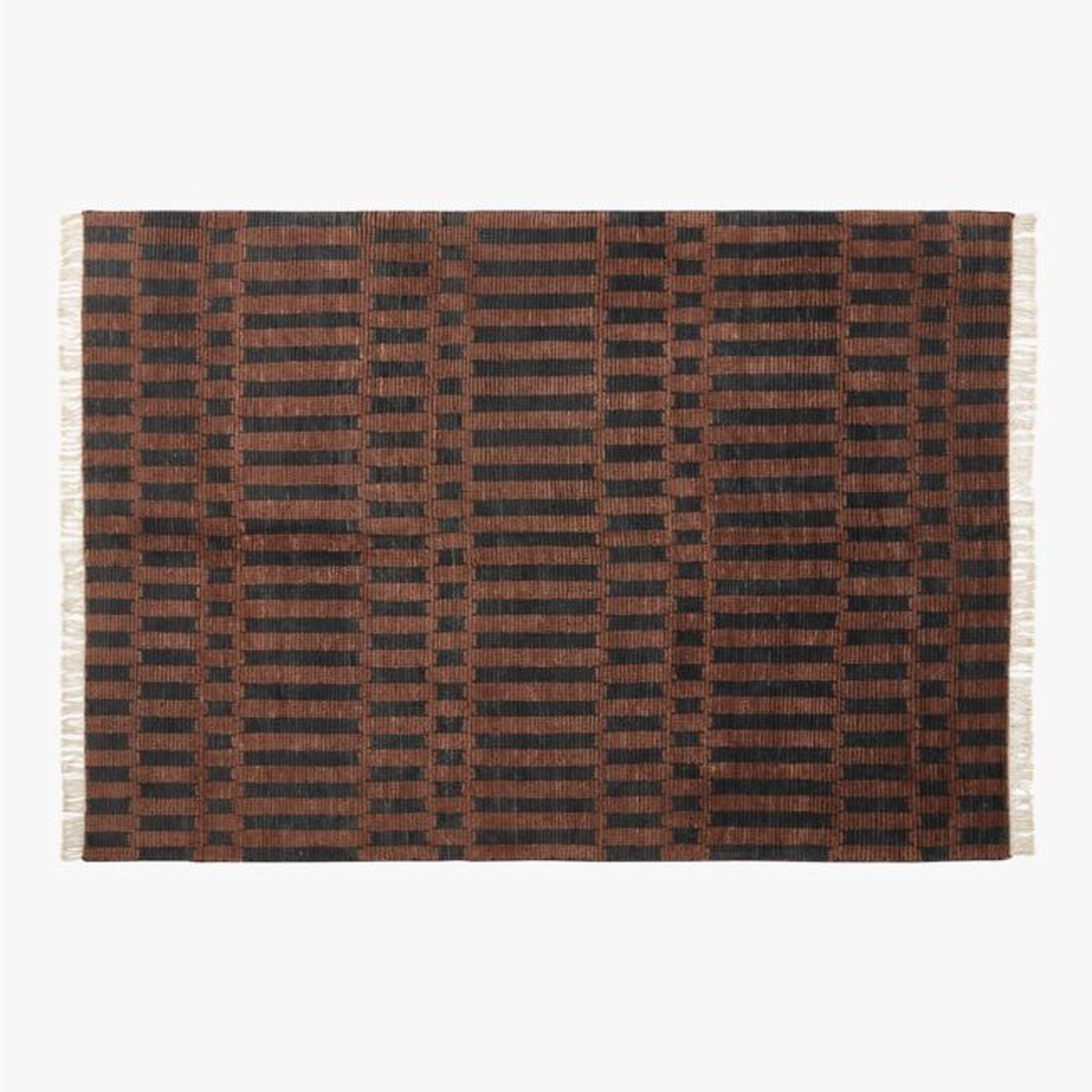 Esme Hand-Knotted Rug, Black & Brown, 6' x 9' - CB2