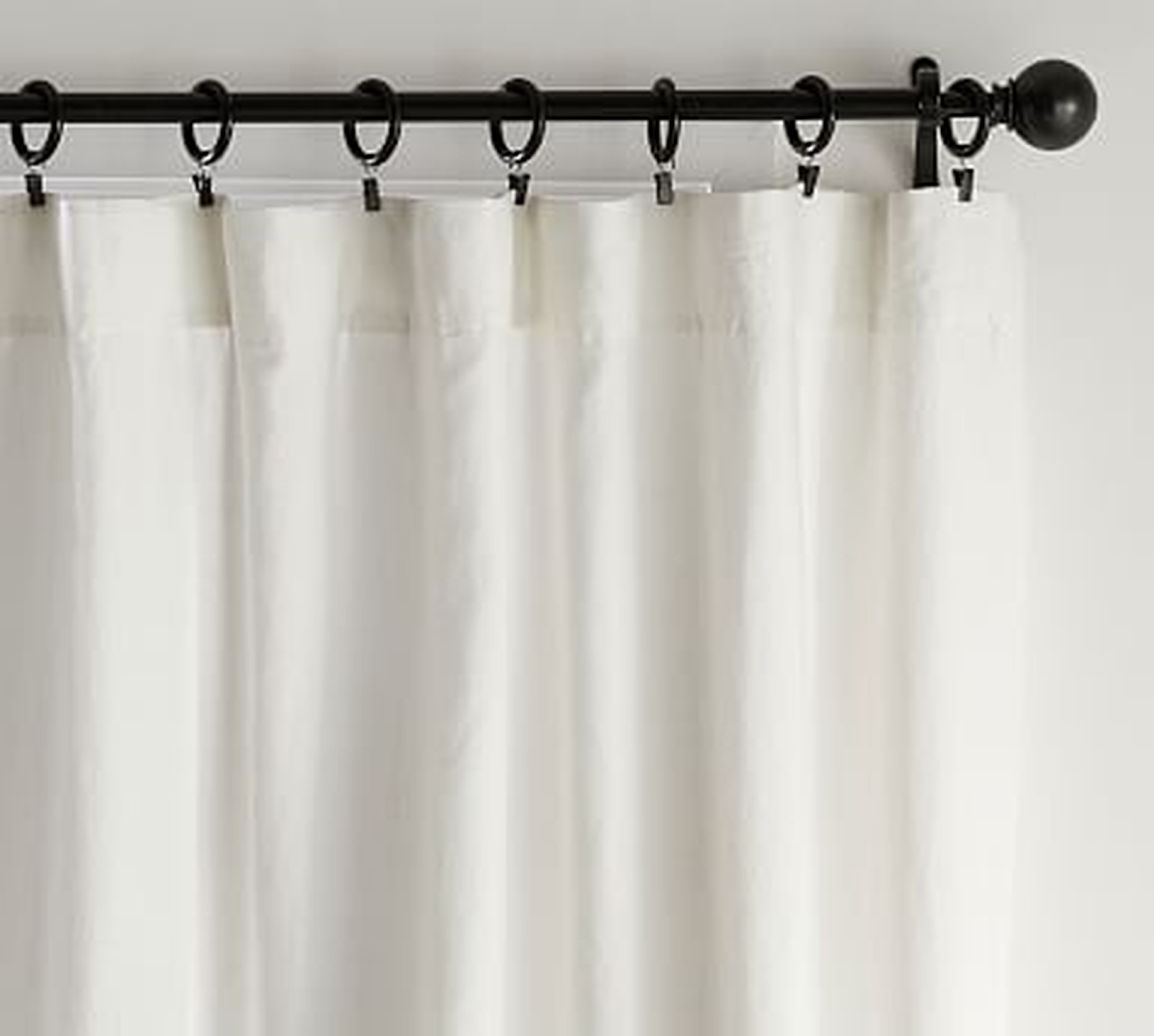 Classic Belgian Flax Linen Blackout Curtain, Classic Ivory 50 x 108", - Pottery Barn