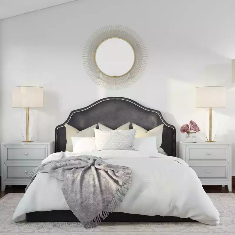 Glam, Transitional Bedroom Design by Havenly Interior Designer Yoseika
