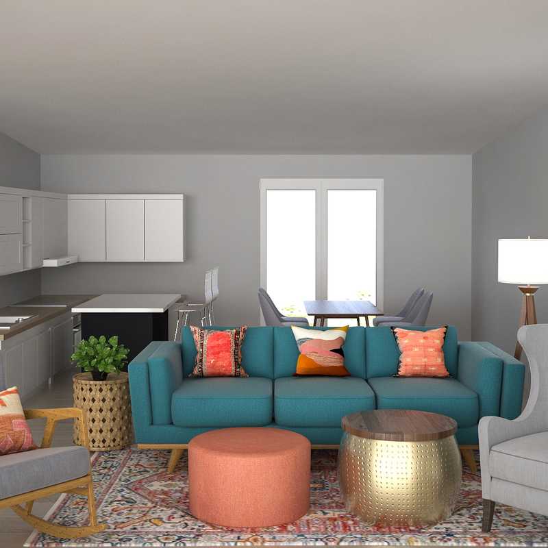 Bohemian, Midcentury Modern, Scandinavian Living Room Design by Havenly Interior Designer Cristina