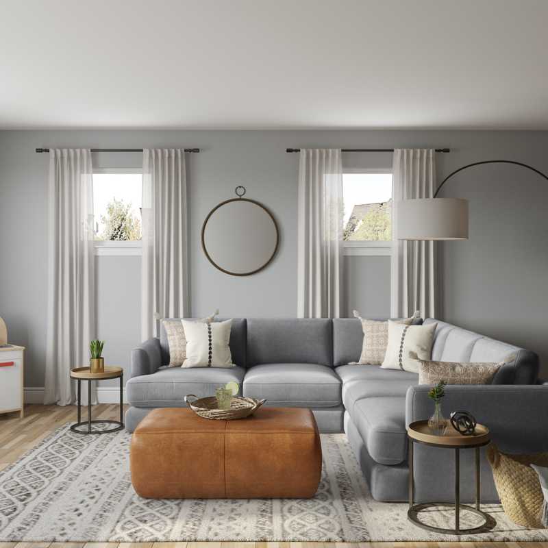 Contemporary, Bohemian, Scandinavian Living Room Design by Havenly Interior Designer Jamie