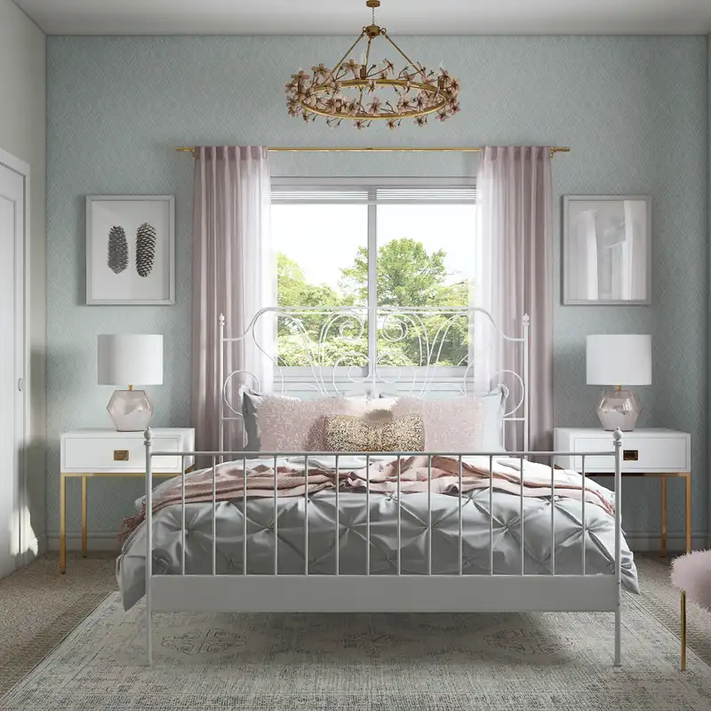 Contemporary, Glam, Preppy Bedroom Design by Havenly Interior Designer Fendy