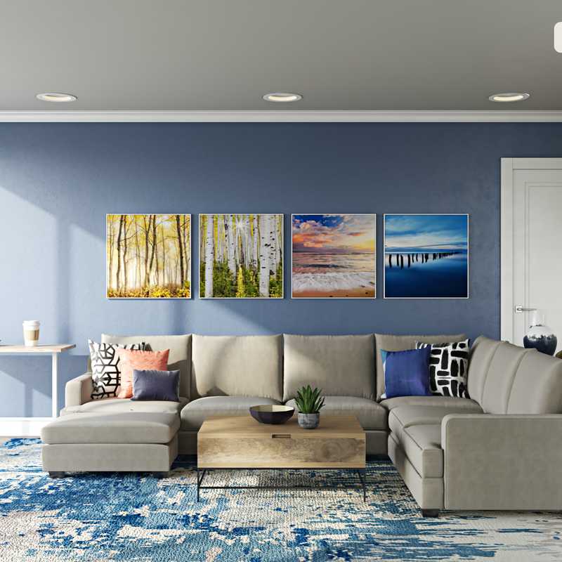 Contemporary Living Room Design by Havenly Interior Designer Chanel