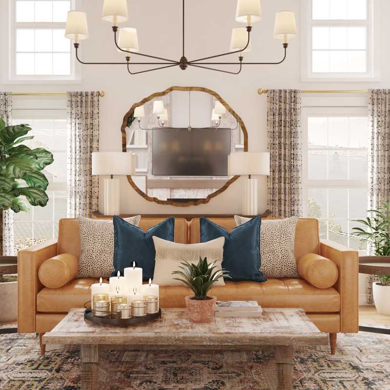 Eclectic Living Room Design by Havenly Interior Designer Matthew