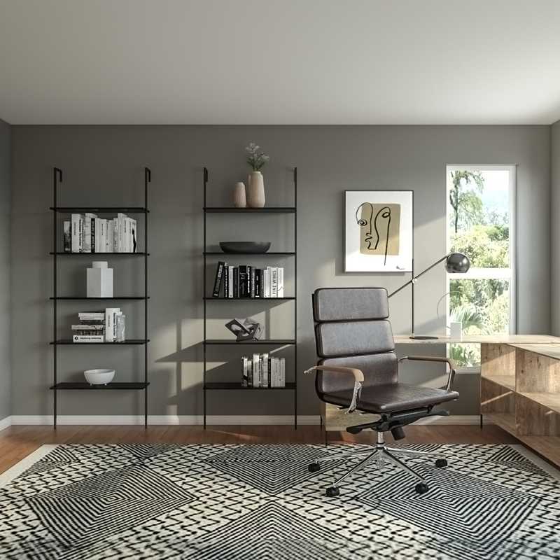 Eclectic, Midcentury Modern Office Design by Havenly Interior Designer Brianna