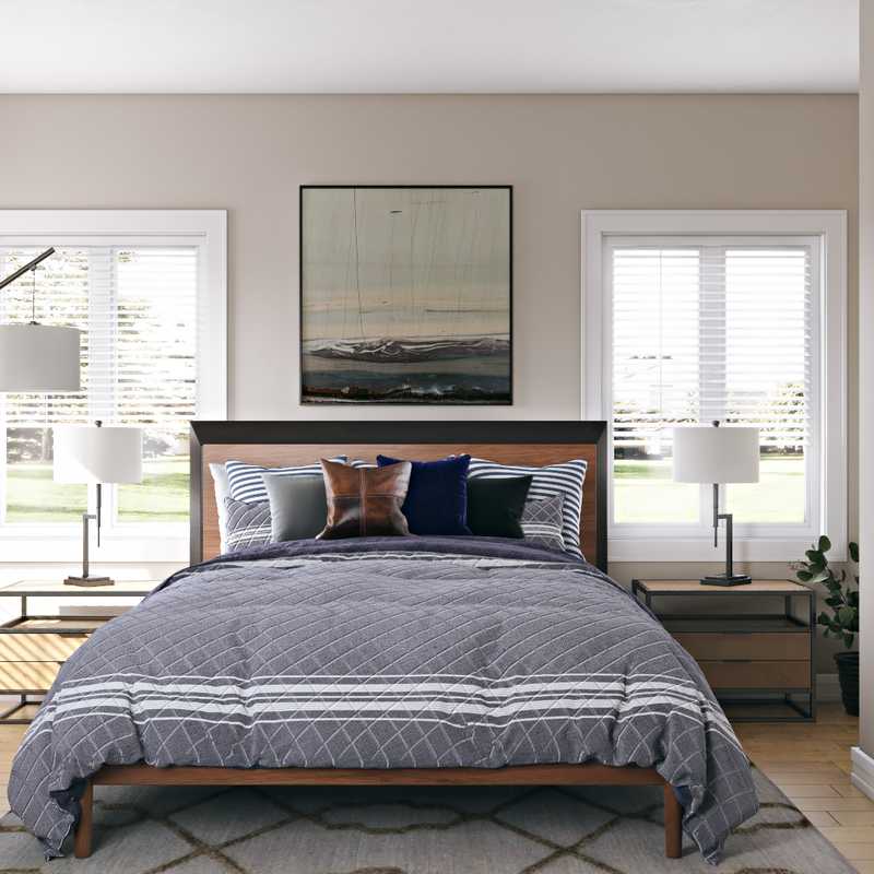 Modern, Minimal Bedroom Design by Havenly Interior Designer Rania