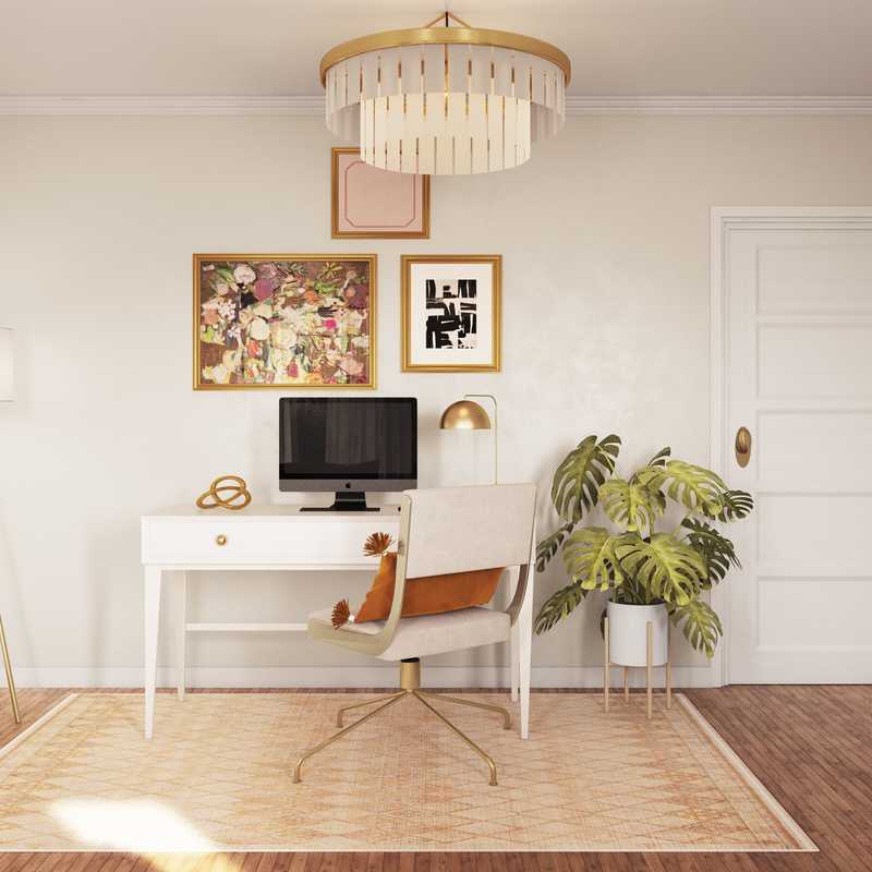Modern, Eclectic, Glam, Vintage Office Design by Havenly Interior Designer Alex
